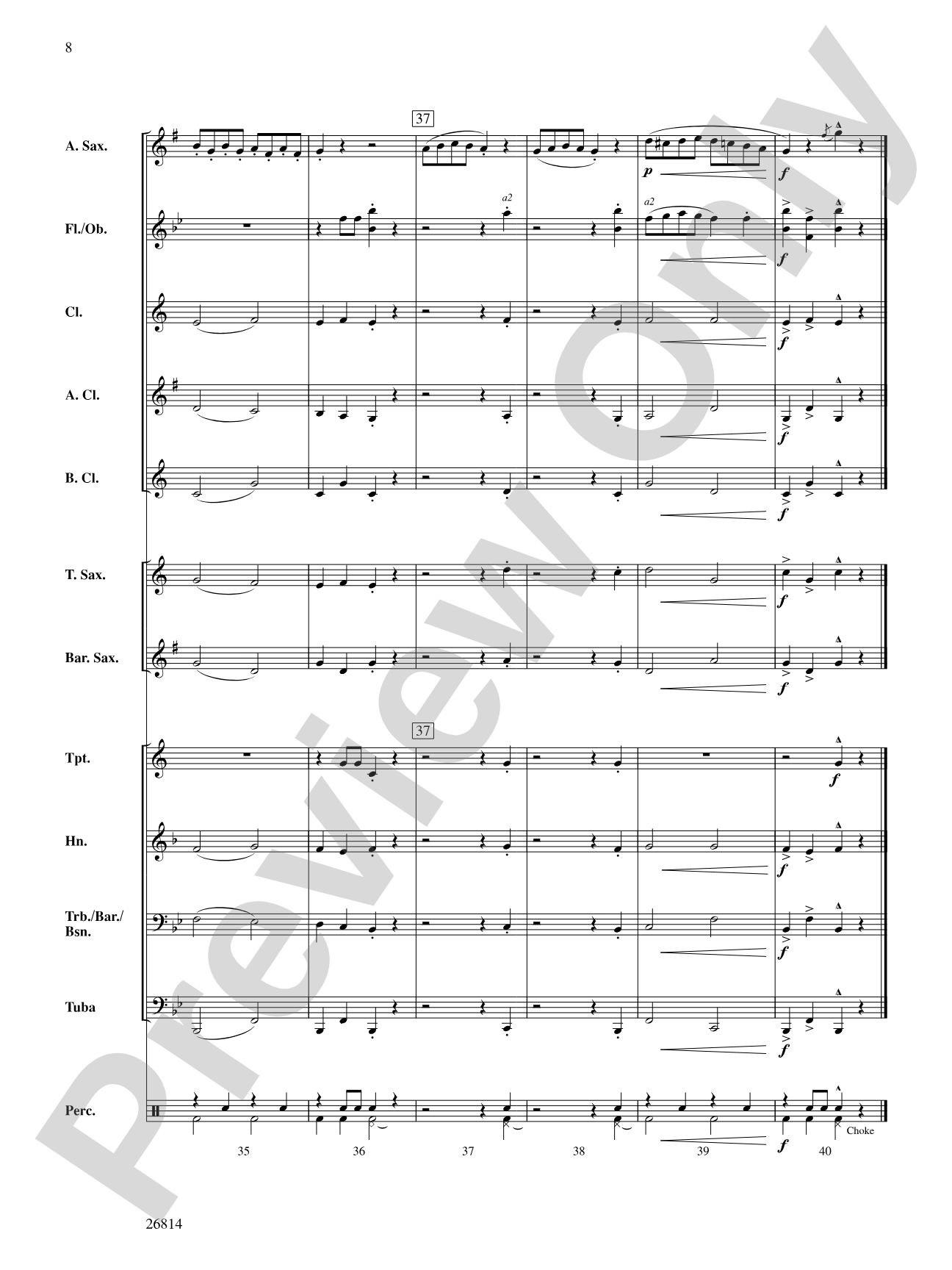 Alto Sax Marmalade: Concert Band Conductor Score & Parts