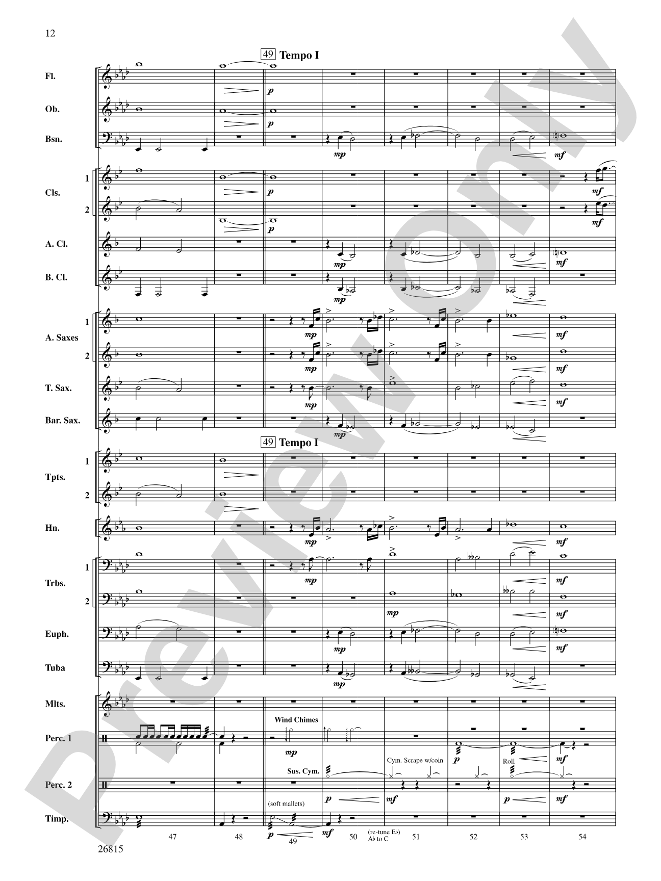 The Mystery of Duffy's Cut: Concert Band Conductor Score & Parts