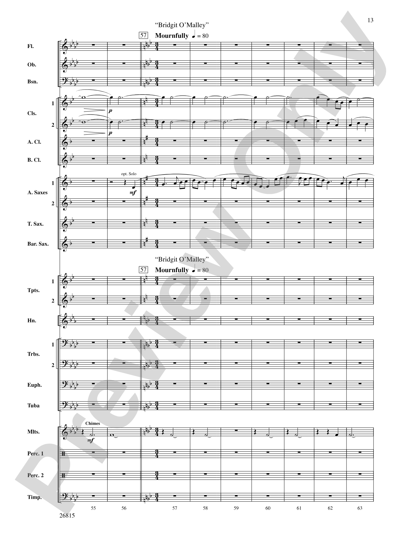 The Mystery of Duffy's Cut: Concert Band Conductor Score & Parts