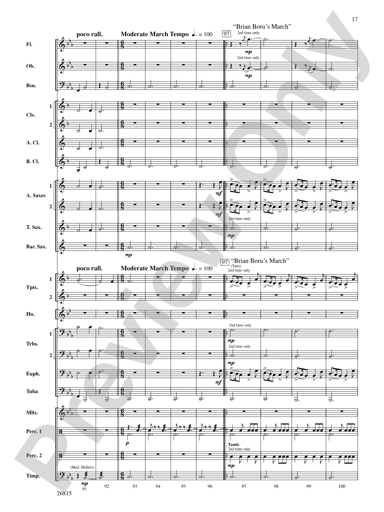 The Mystery of Duffy's Cut: Concert Band Conductor Score & Parts