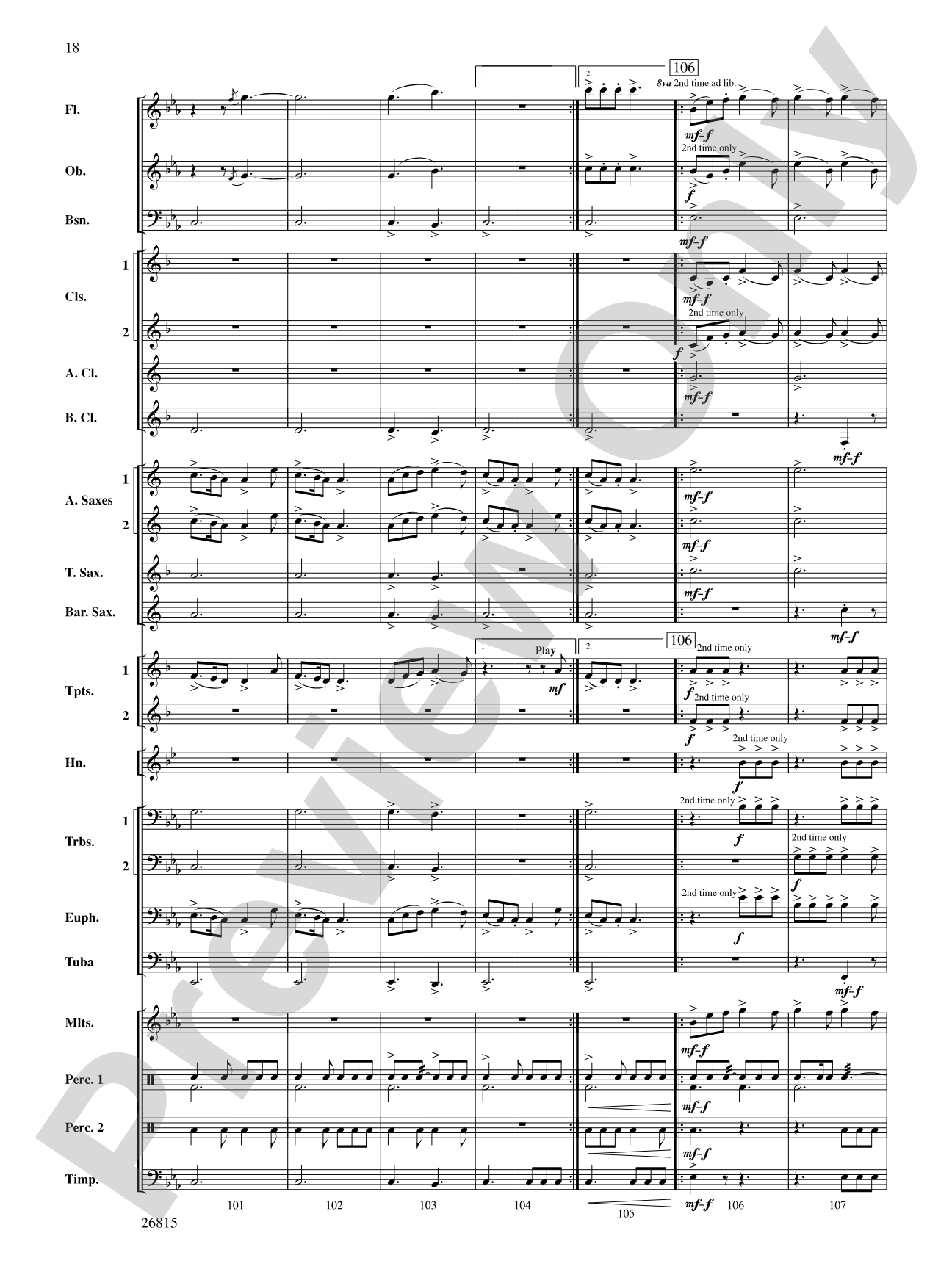 The Mystery of Duffy's Cut: Concert Band Conductor Score & Parts