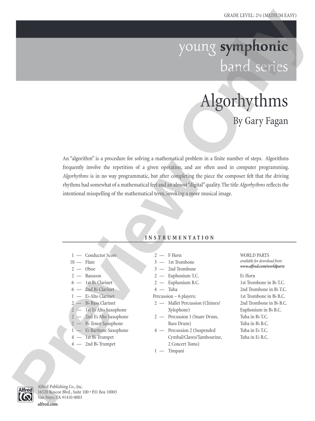 Algorhythms: Concert Band Conductor Score & Parts