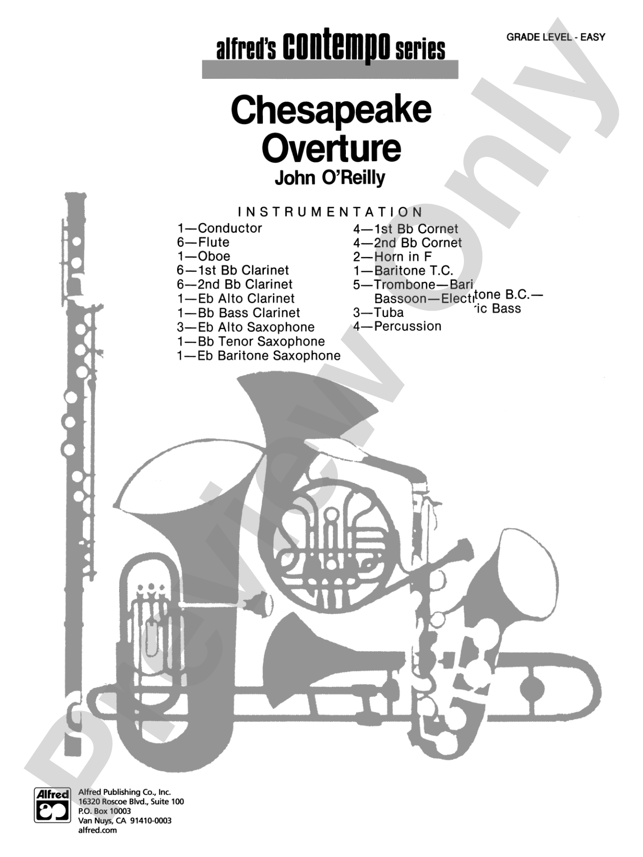 Chesapeake Overture: Concert Band Conductor Score & Parts