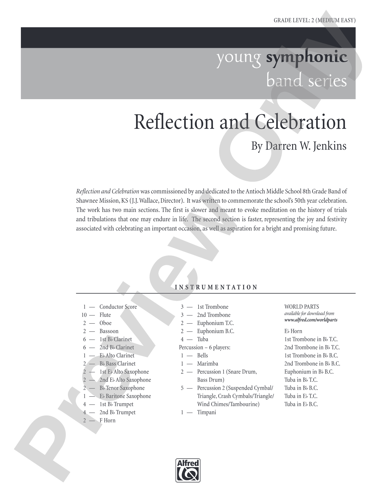 Reflection and Celebration: Concert Band Conductor Score & Parts