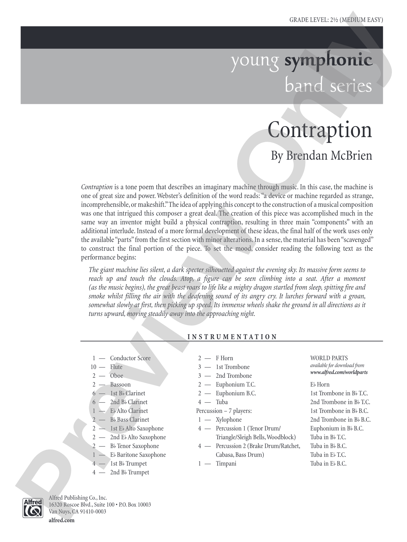 Contraption: Concert Band Conductor Score & Parts