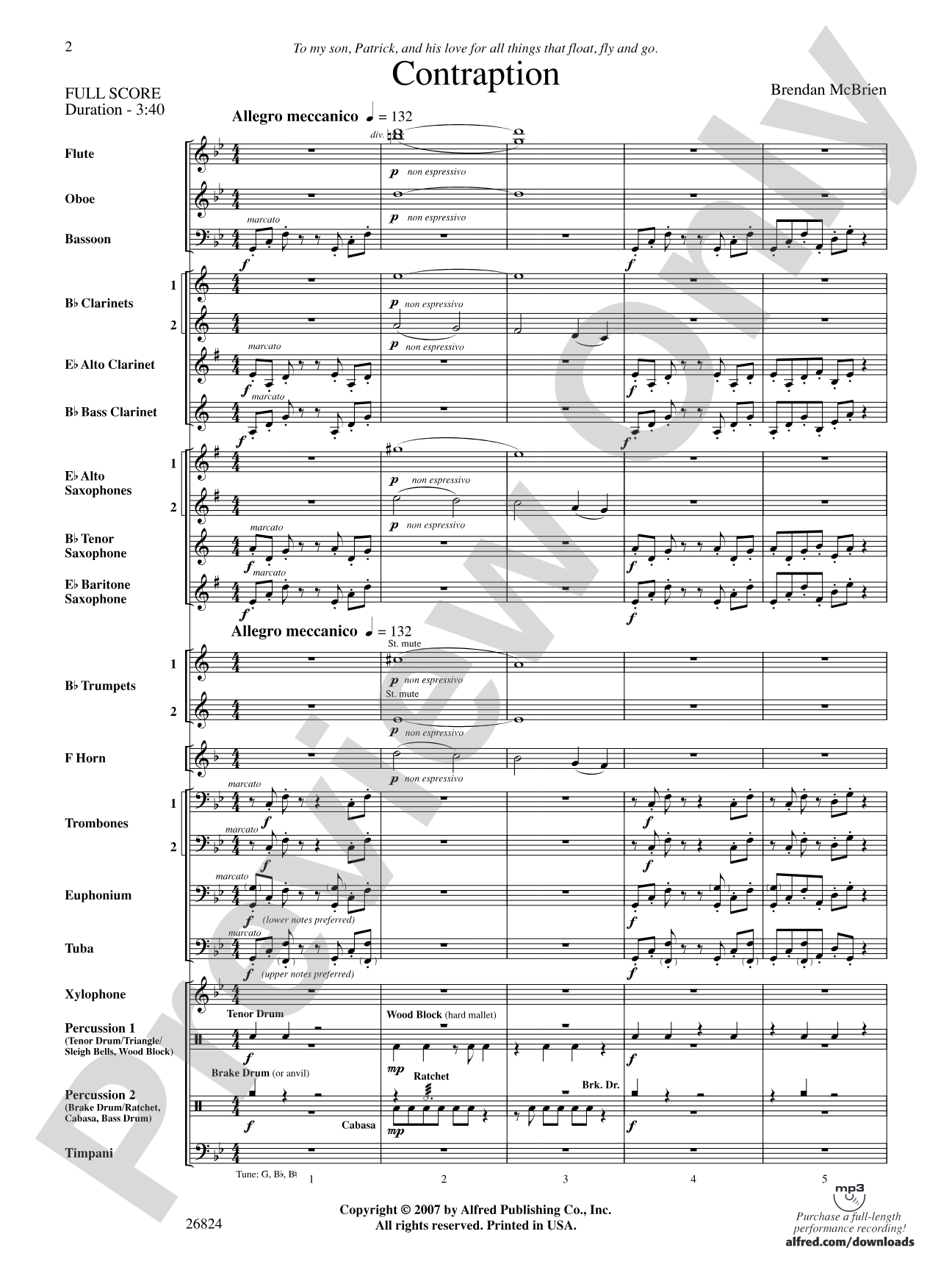 Contraption: Concert Band Conductor Score & Parts