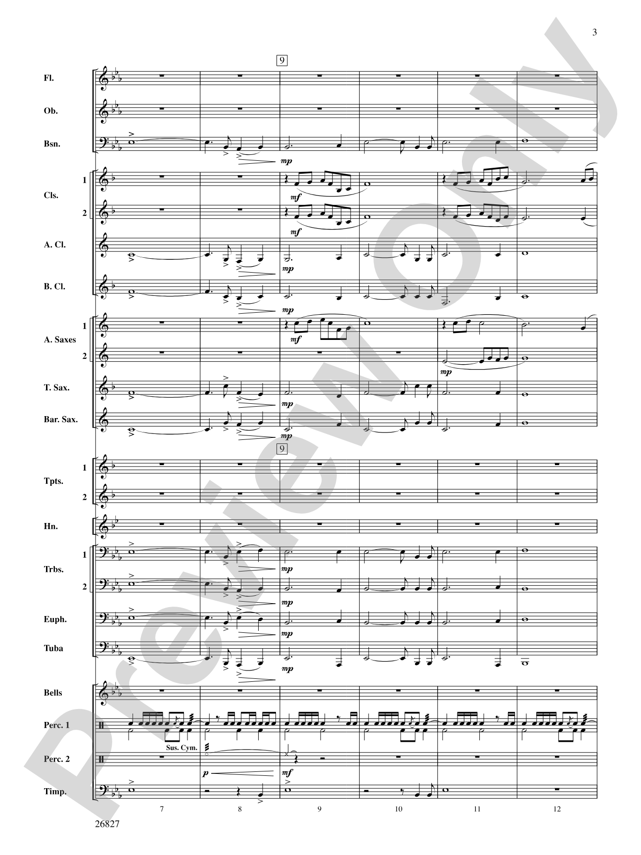 In Honor of the Fallen: Concert Band Conductor Score & Parts
