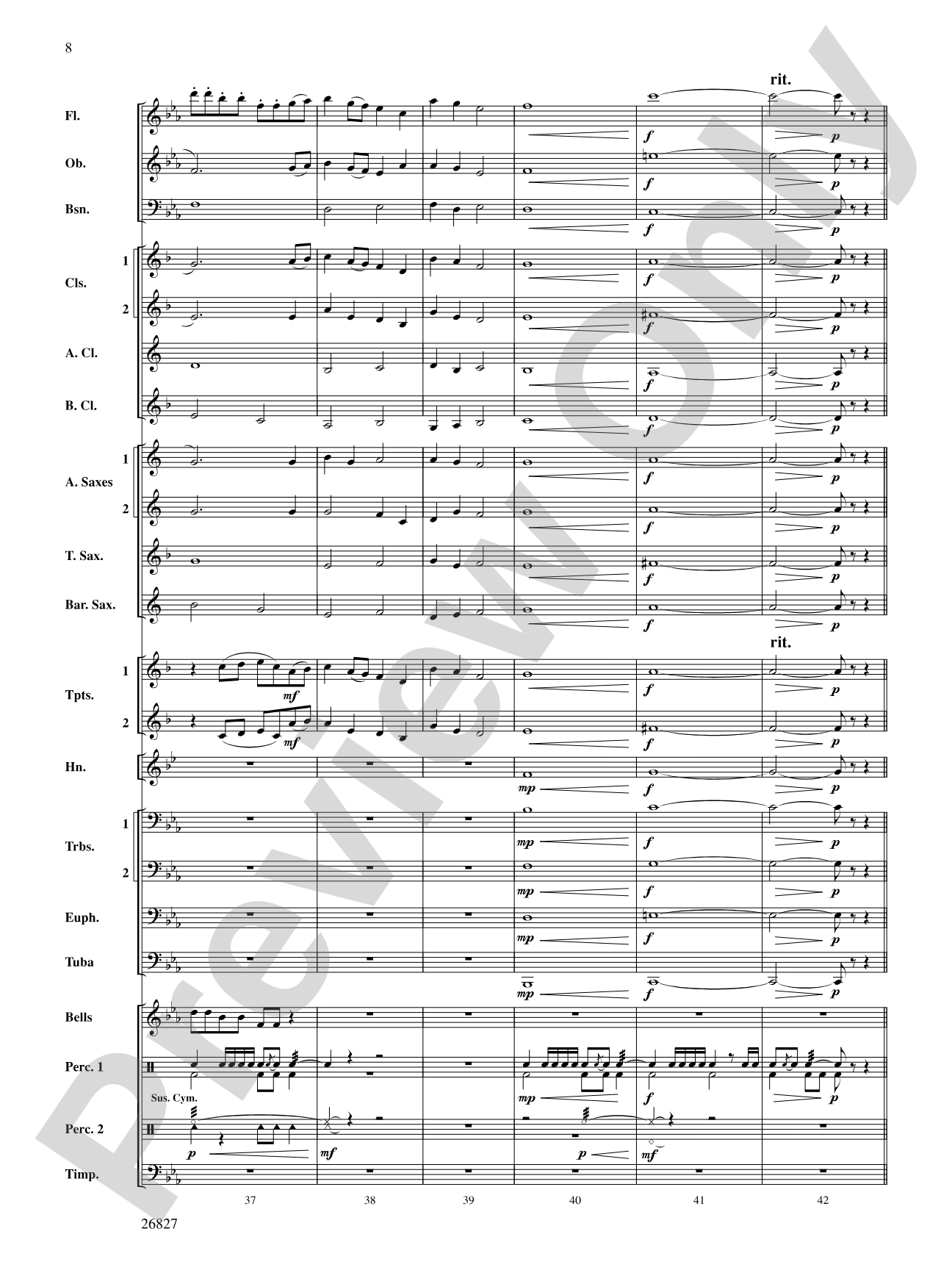 In Honor of the Fallen: Concert Band Conductor Score & Parts