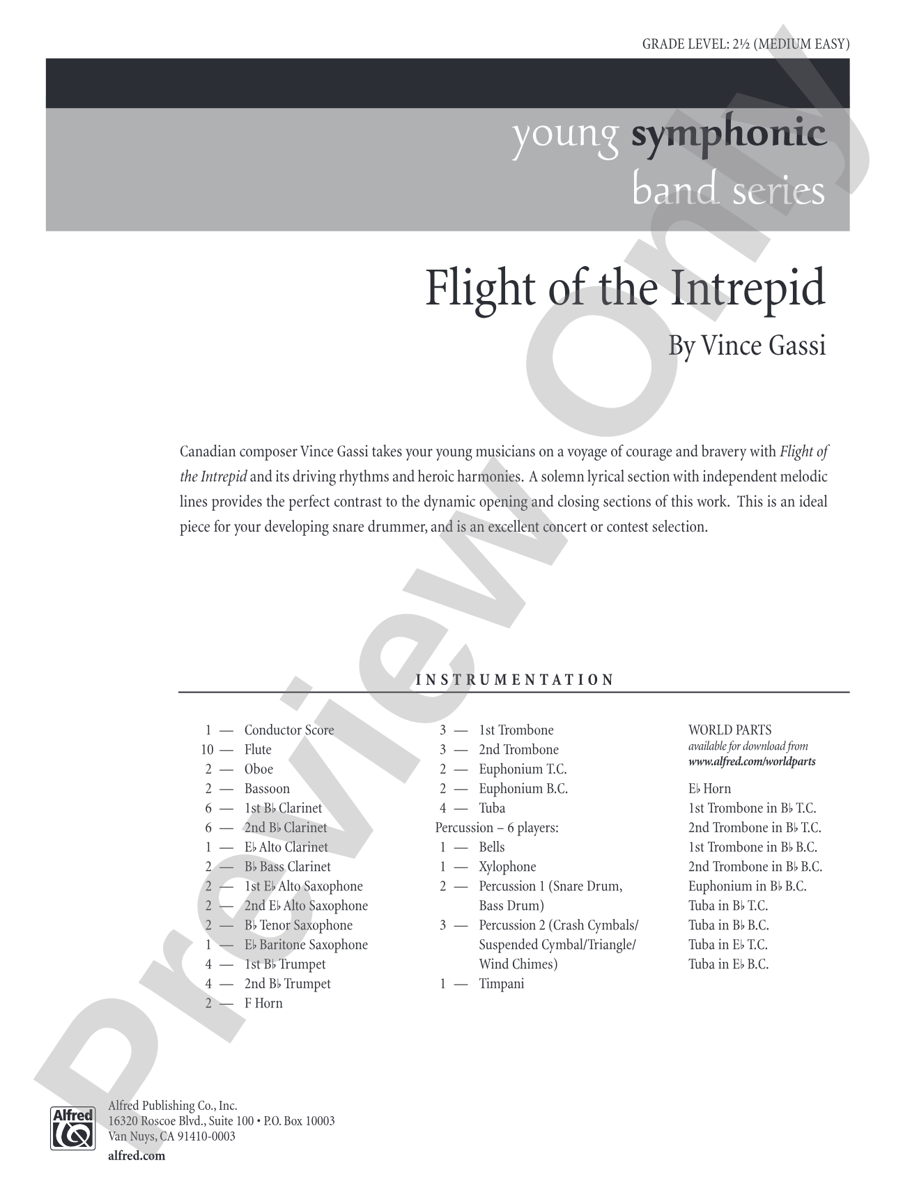 Flight of the Intrepid: Concert Band Conductor Score & Parts