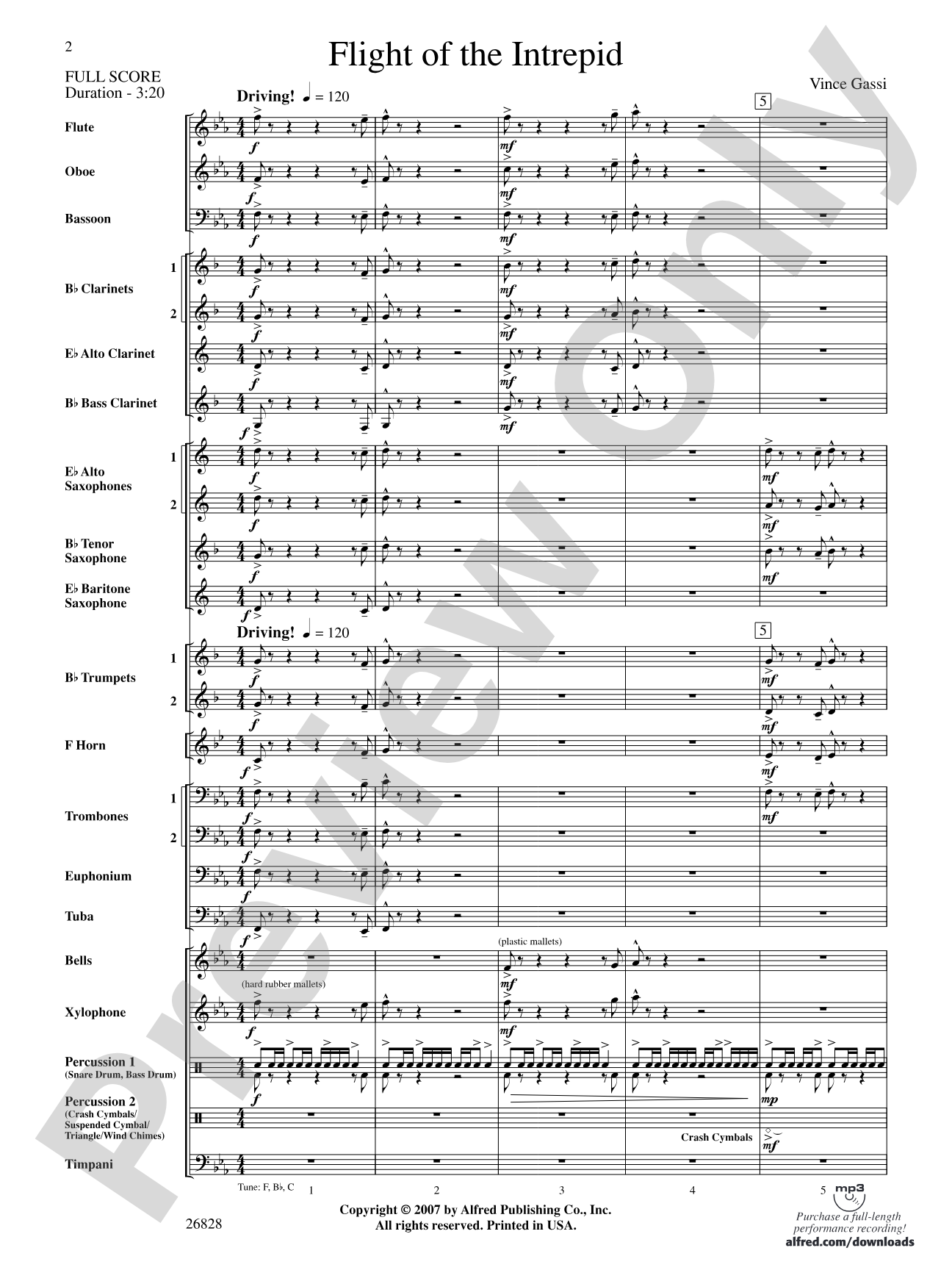 Flight of the Intrepid: Concert Band Conductor Score & Parts