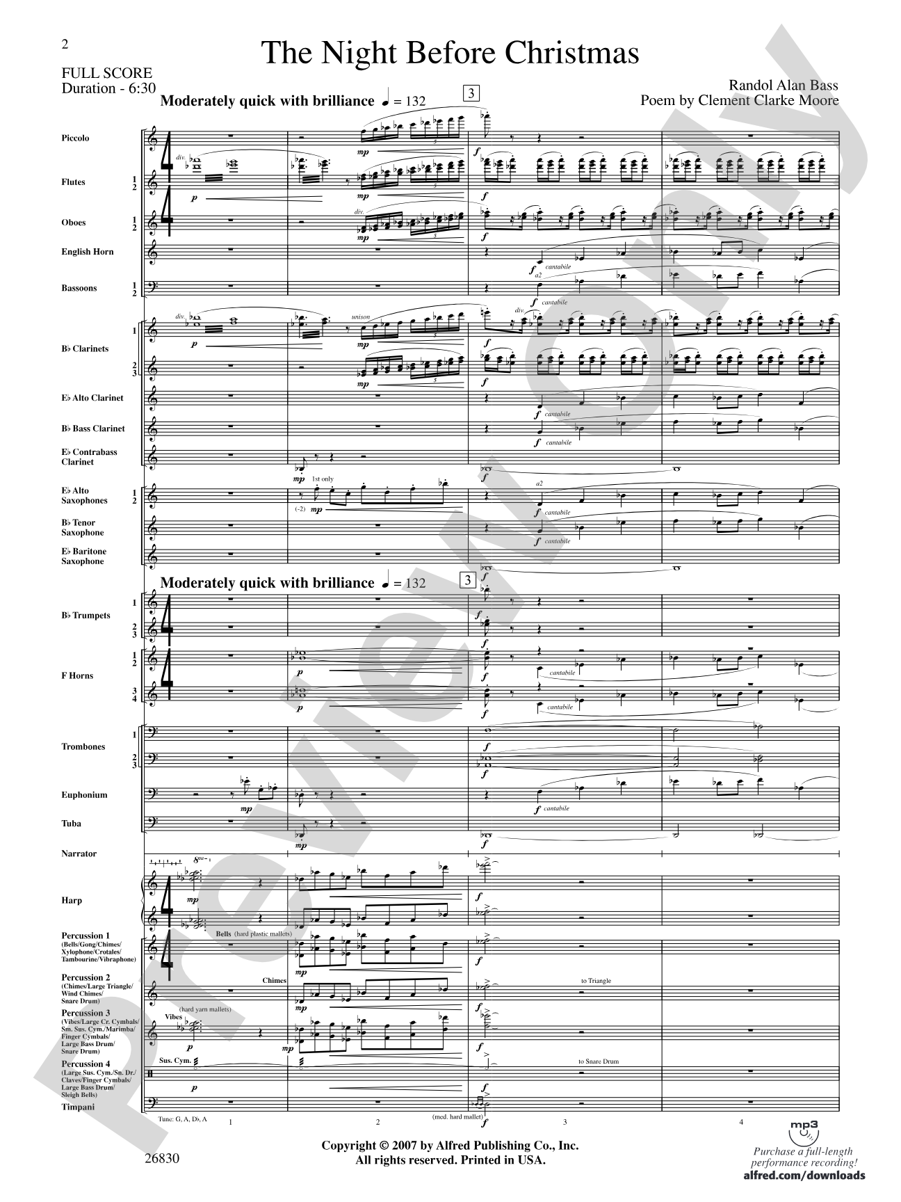 The Night Before Christmas: Concert Band Conductor Score & Parts