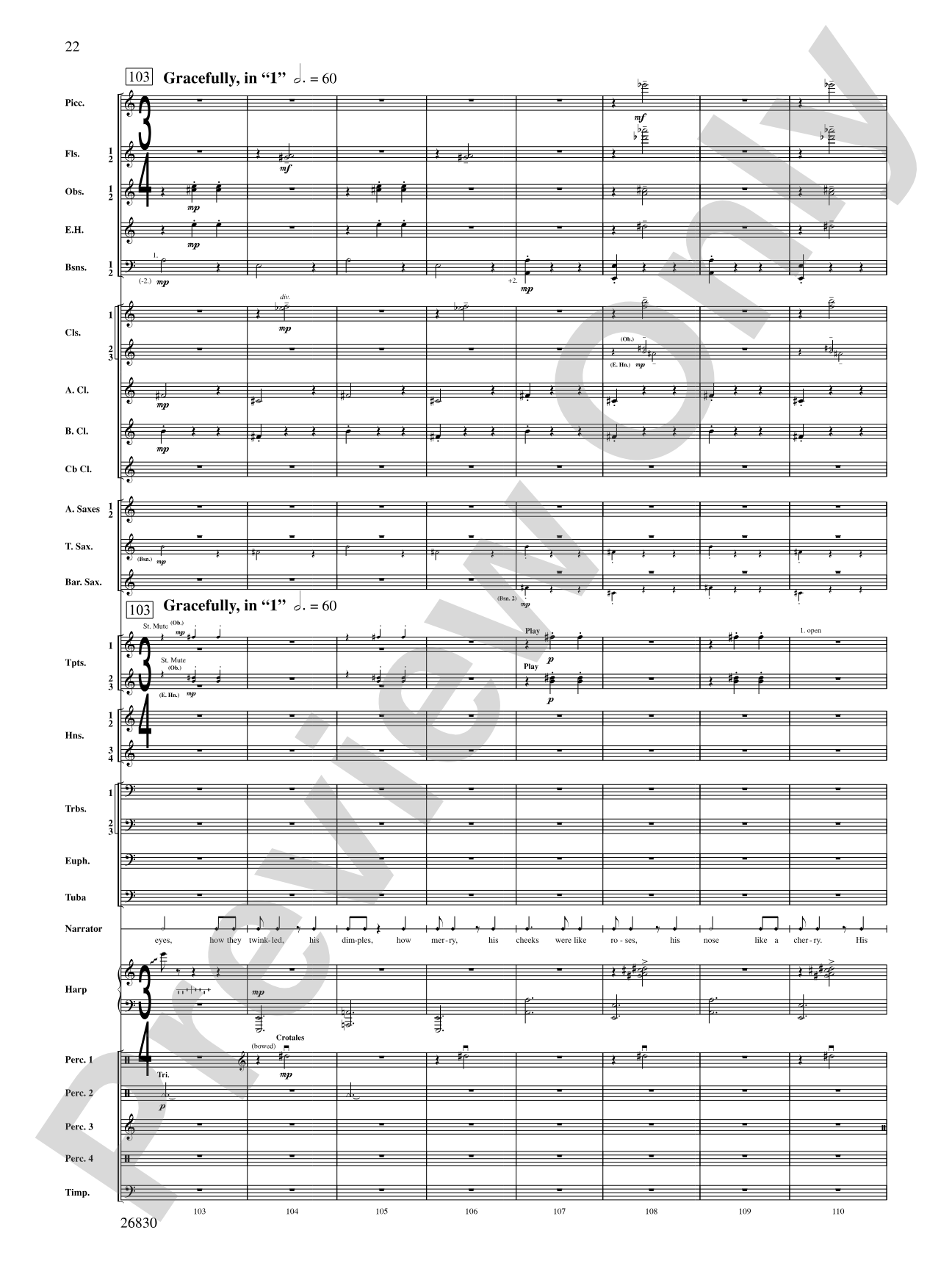 The Night Before Christmas: Concert Band Conductor Score & Parts