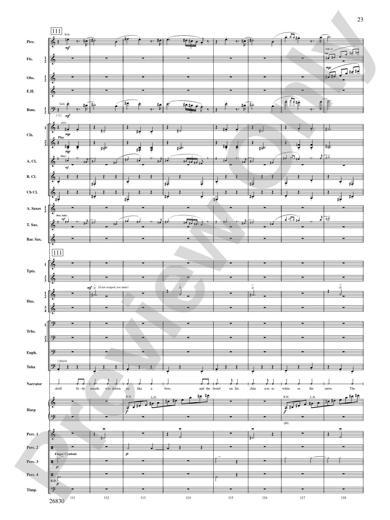 The Night Before Christmas: Concert Band Conductor Score & Parts