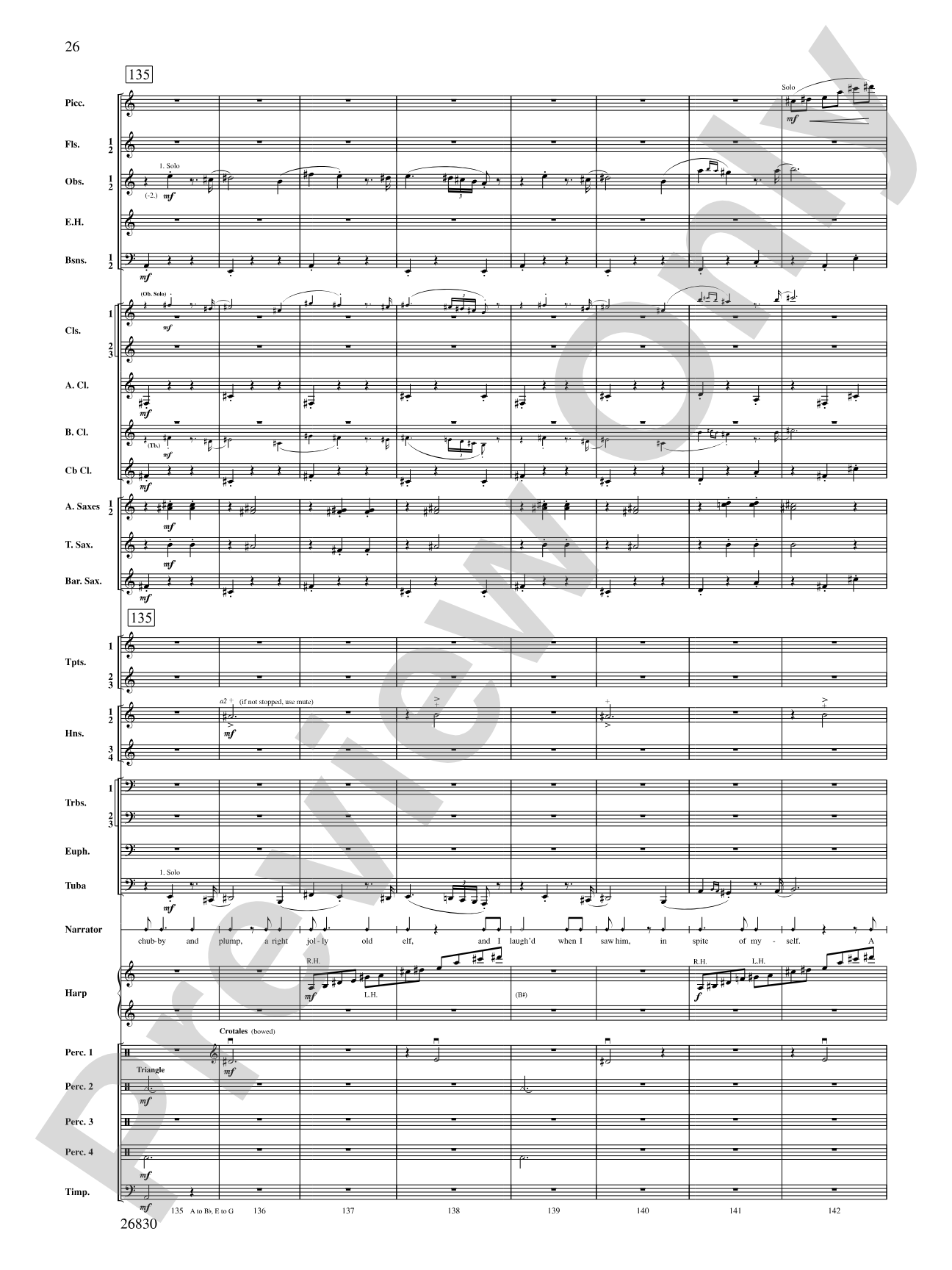 The Night Before Christmas: Concert Band Conductor Score & Parts