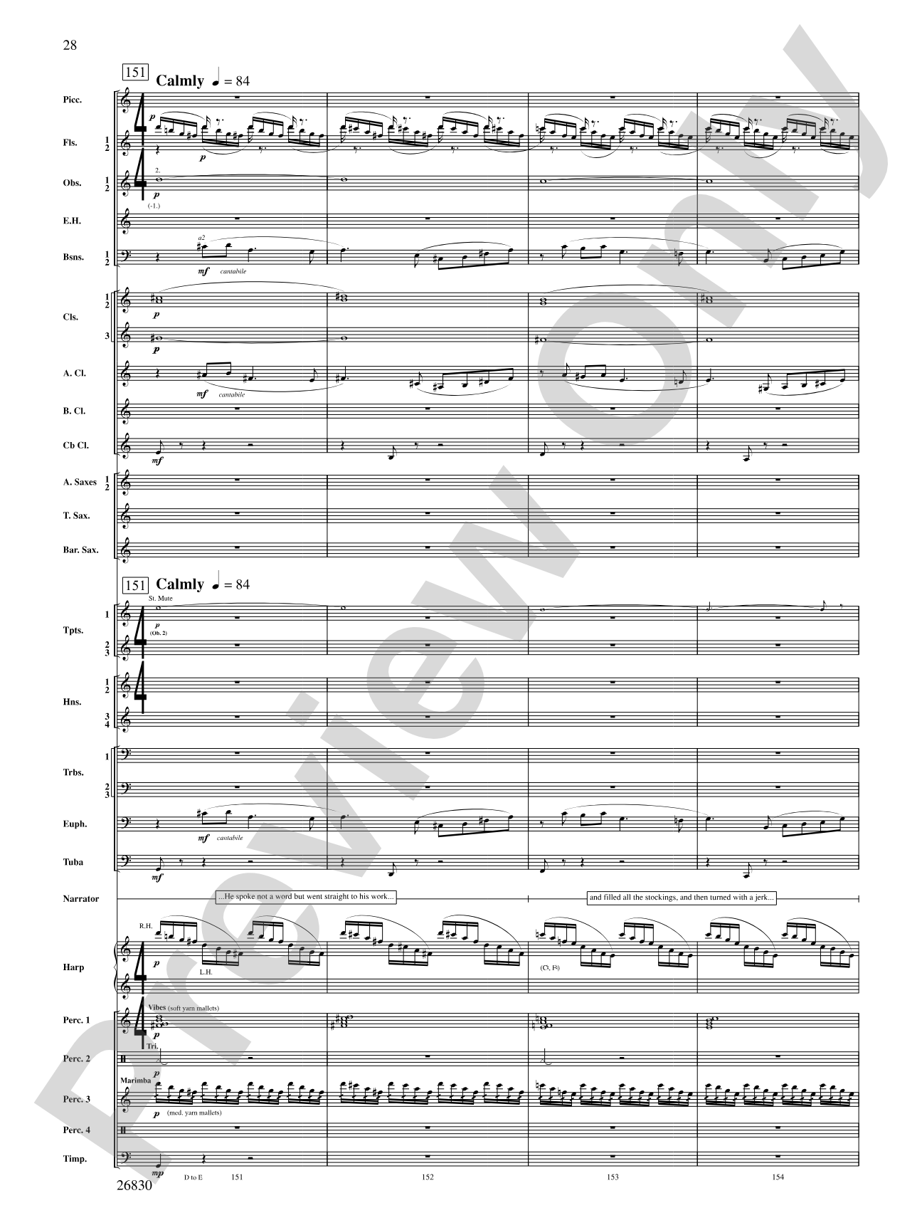 The Night Before Christmas: Concert Band Conductor Score & Parts