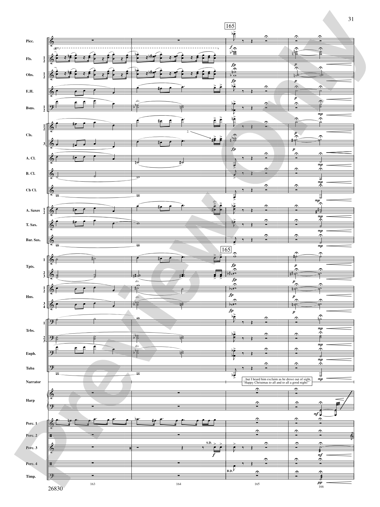 The Night Before Christmas: Concert Band Conductor Score & Parts