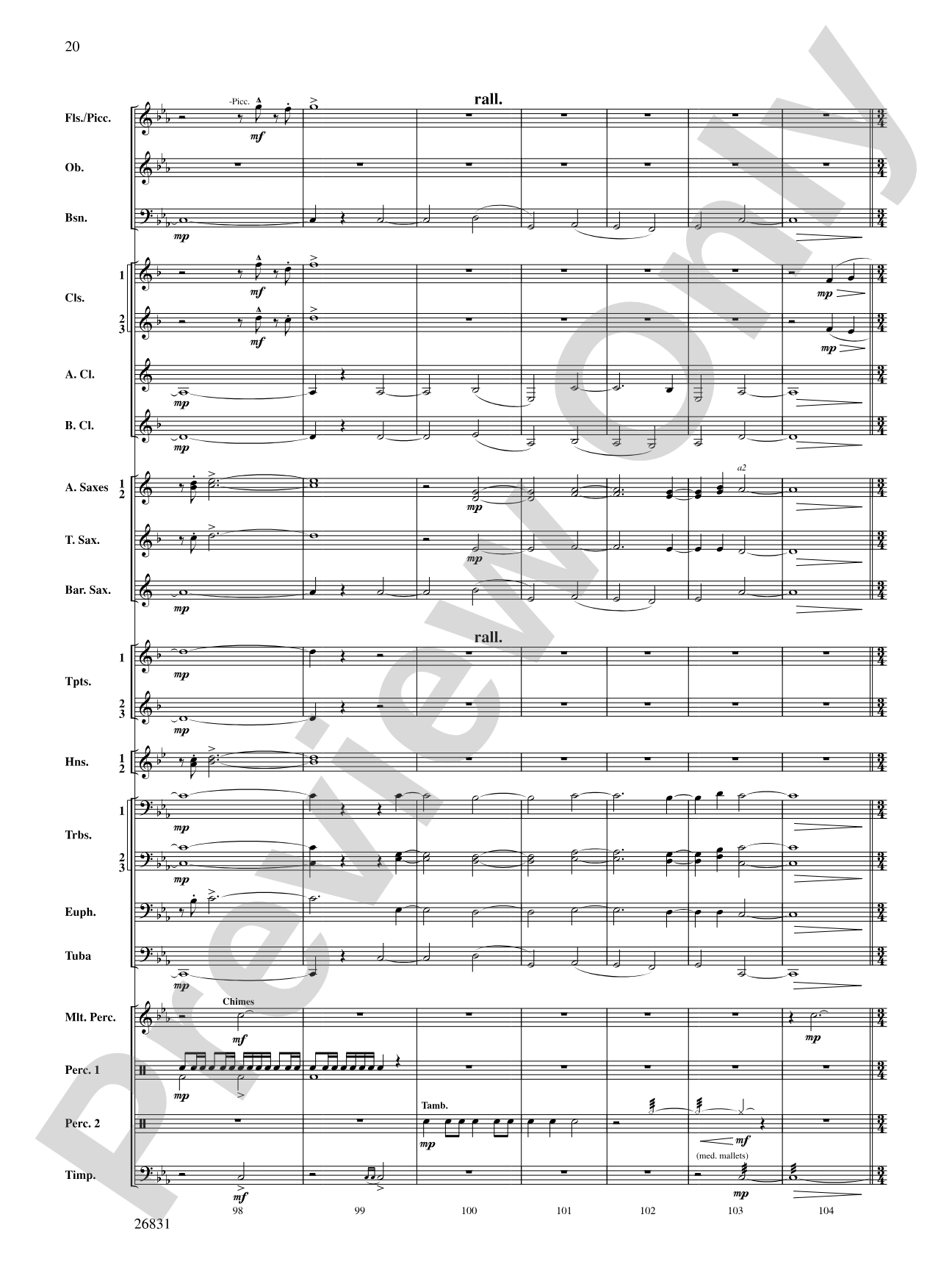 Requiem to a Land Forgotten: Concert Band Conductor Score & Parts