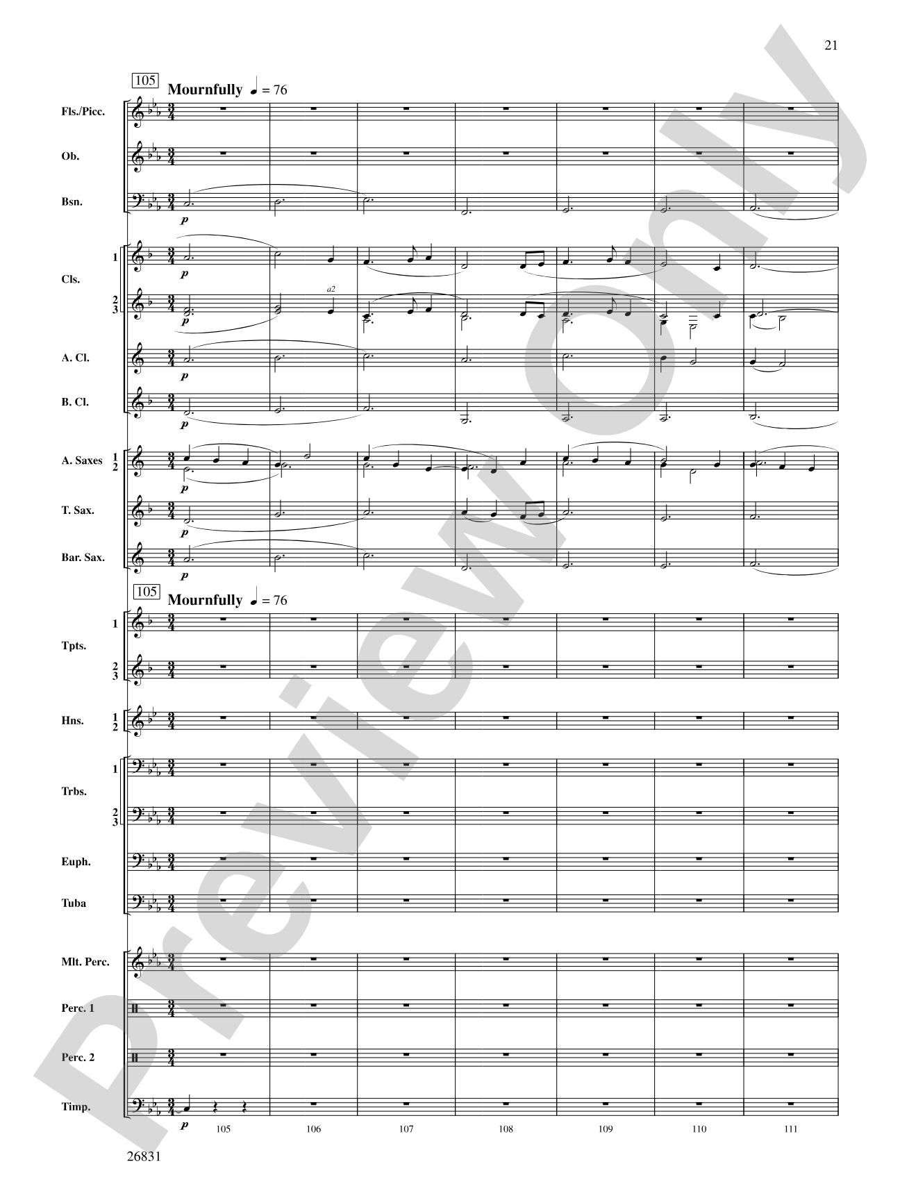 Requiem to a Land Forgotten: Concert Band Conductor Score & Parts