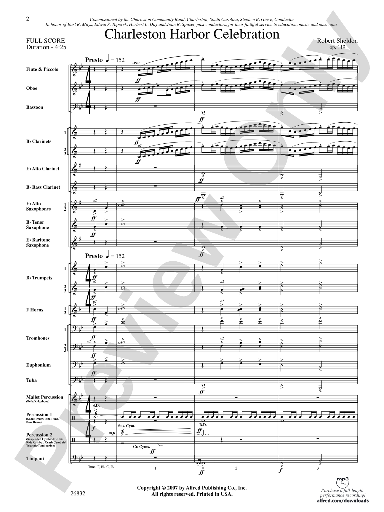 Charleston Harbor Celebration: Concert Band Conductor Score & Parts