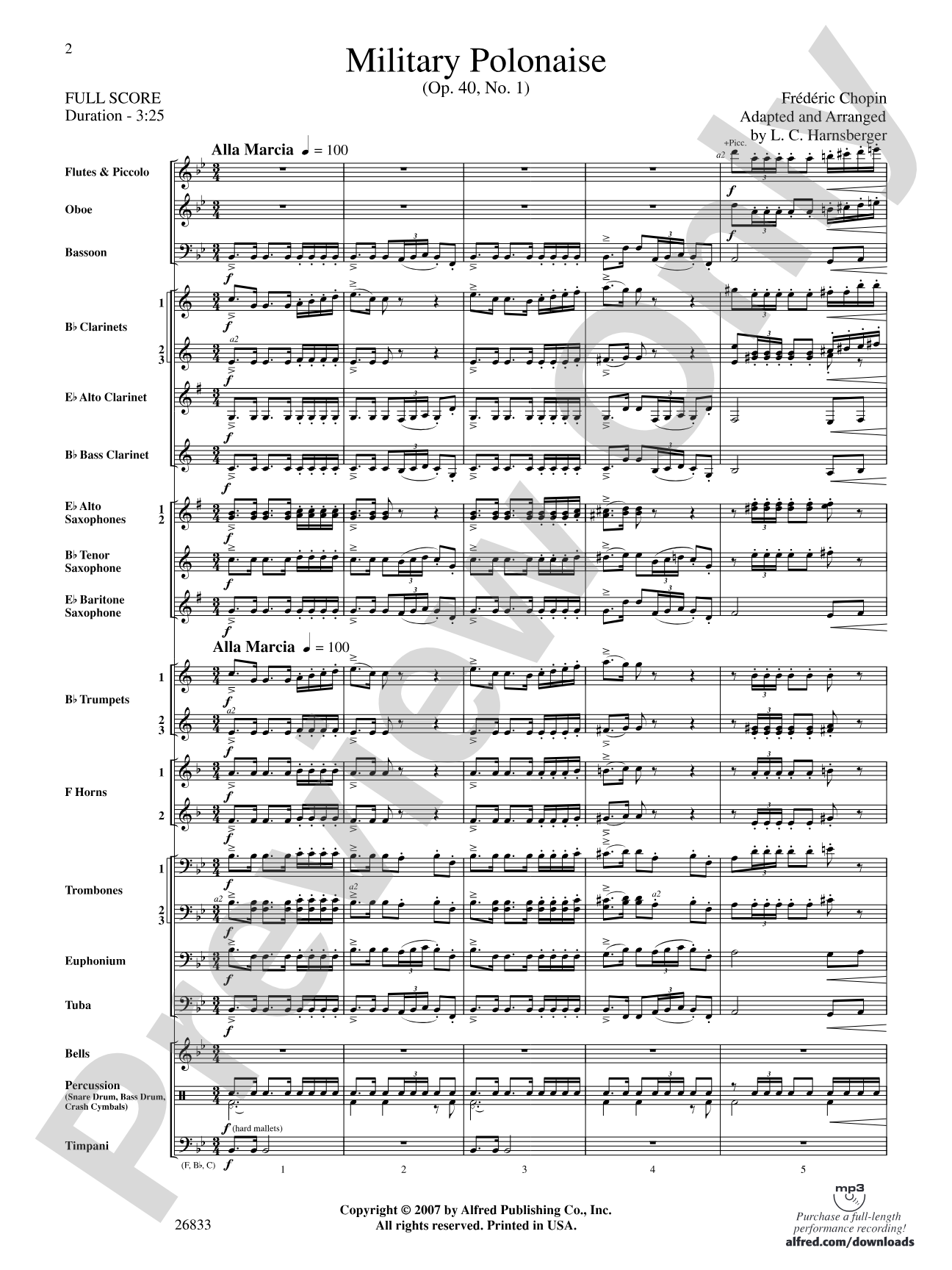 Military Polonaise: Concert Band Conductor Score & Parts