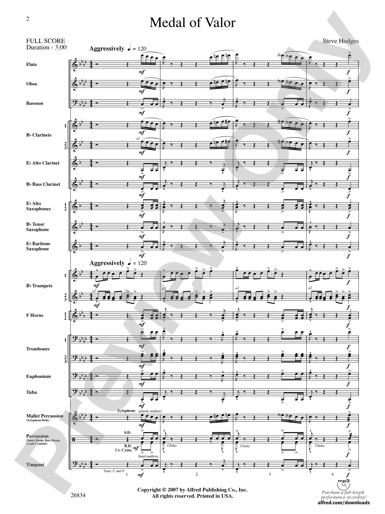 Medal of Valor: Concert Band Conductor Score & Parts