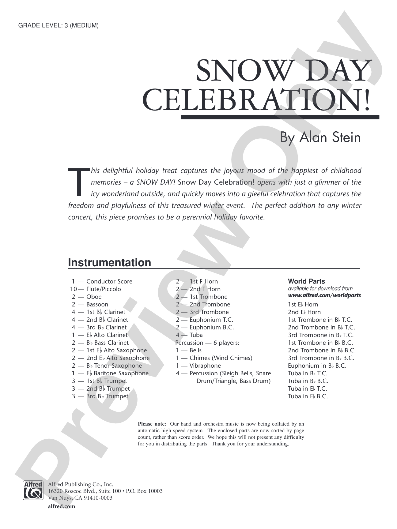 Snow Day Celebration!: Score