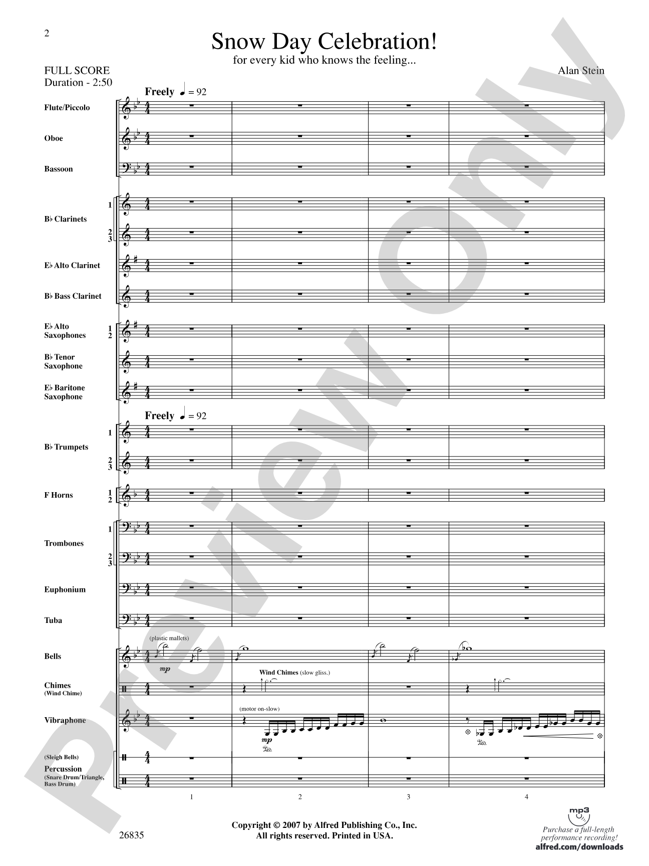 Snow Day Celebration!: Score