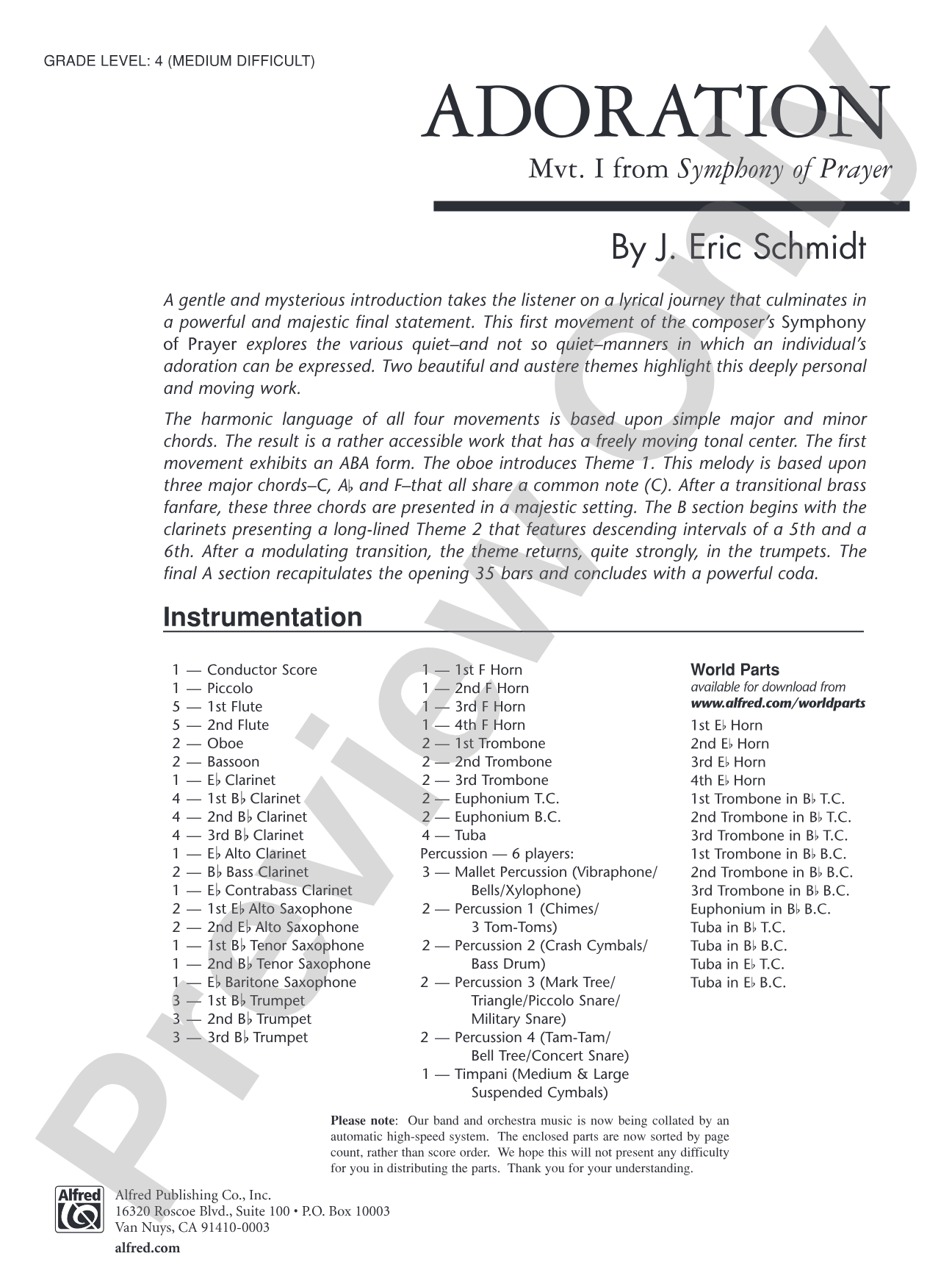 Adoration (Movement 1 from Symphony of Prayer): Score