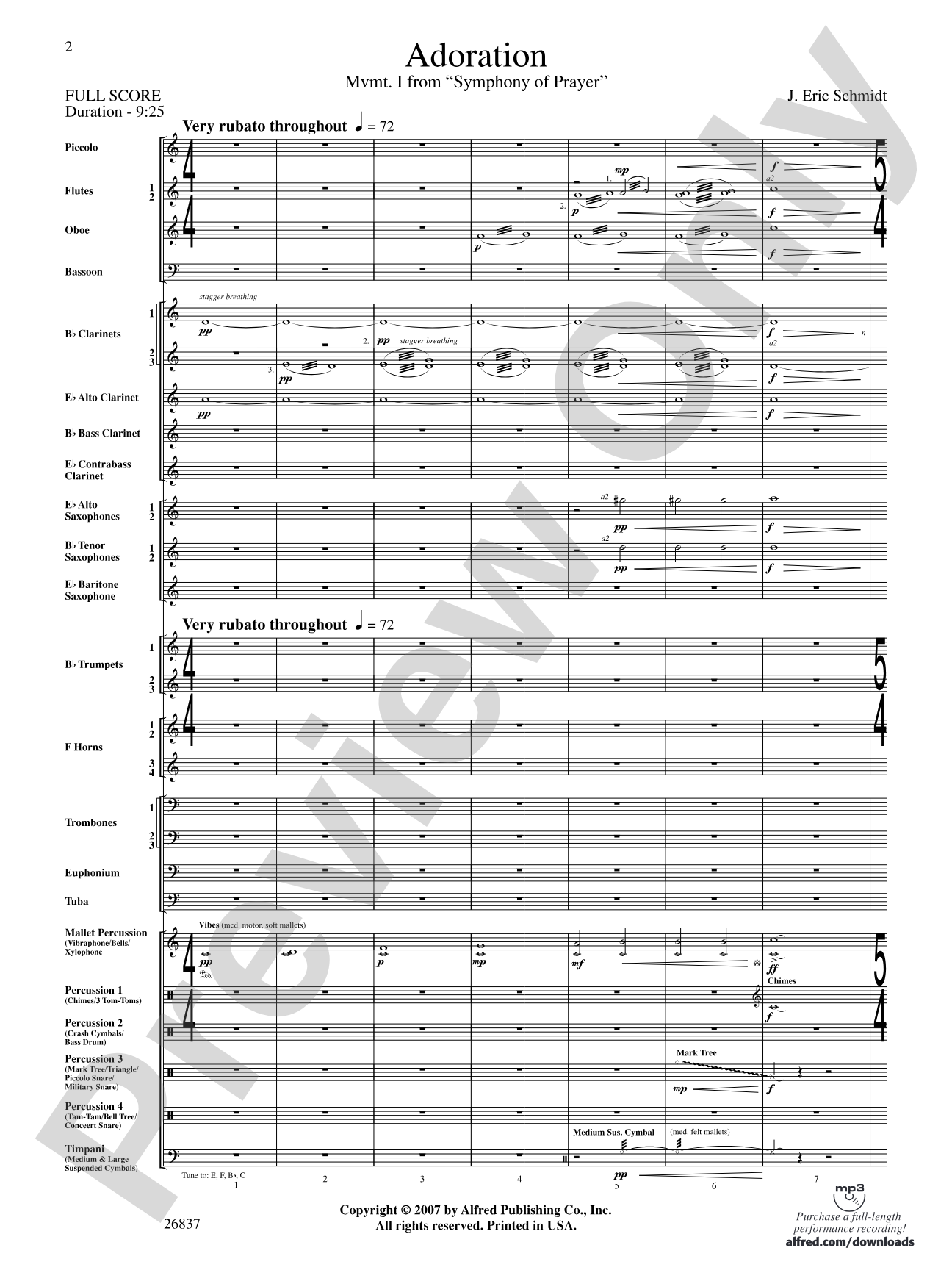 Adoration (Movement 1 from Symphony of Prayer): Score