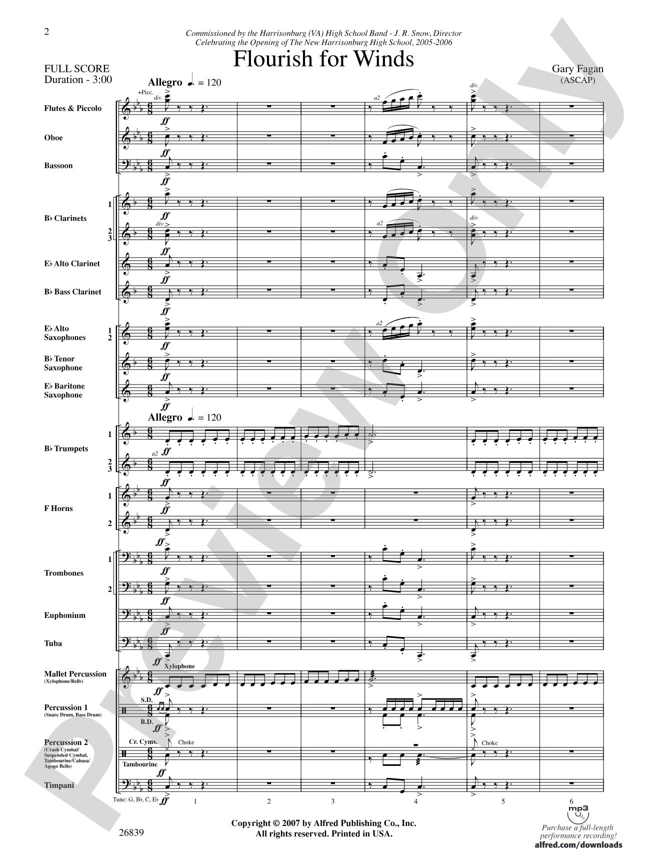 Flourish for Winds: Concert Band Conductor Score & Parts
