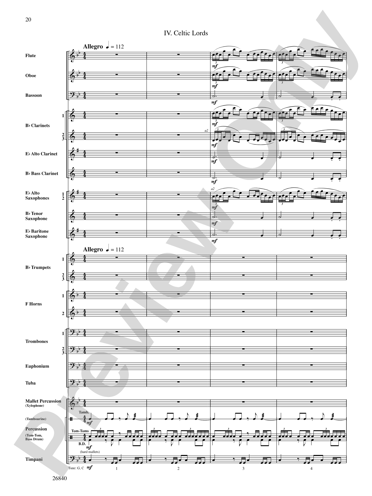 Tintagel Suite: Concert Band Conductor Score & Parts