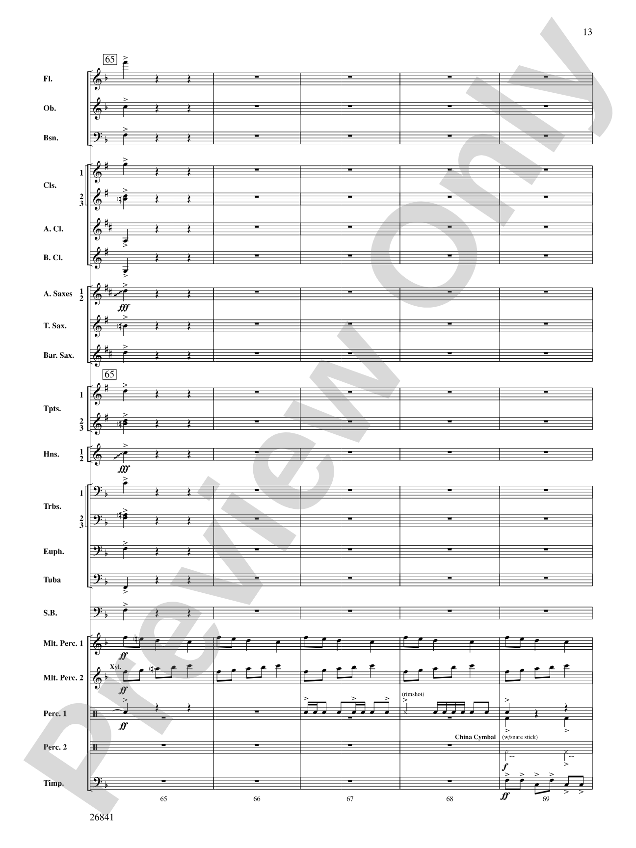 Clouds That Sail in Heaven: Concert Band Conductor Score & Parts