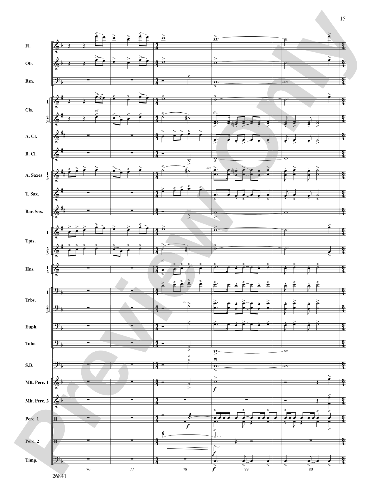 Clouds That Sail in Heaven: Concert Band Conductor Score & Parts