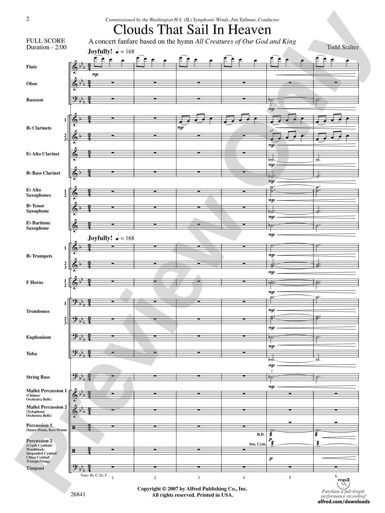 Clouds That Sail in Heaven: Concert Band Conductor Score & Parts