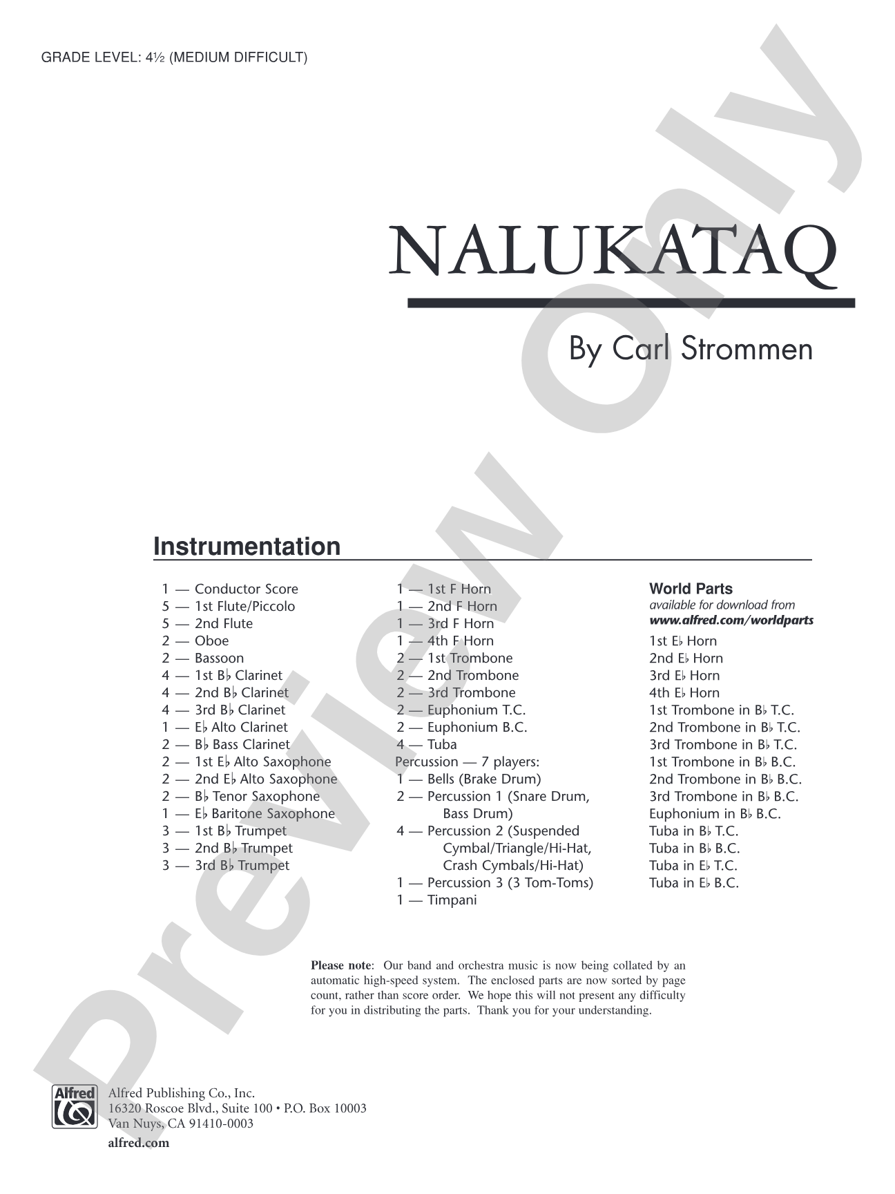 Nalukataq: Concert Band Conductor Score & Parts