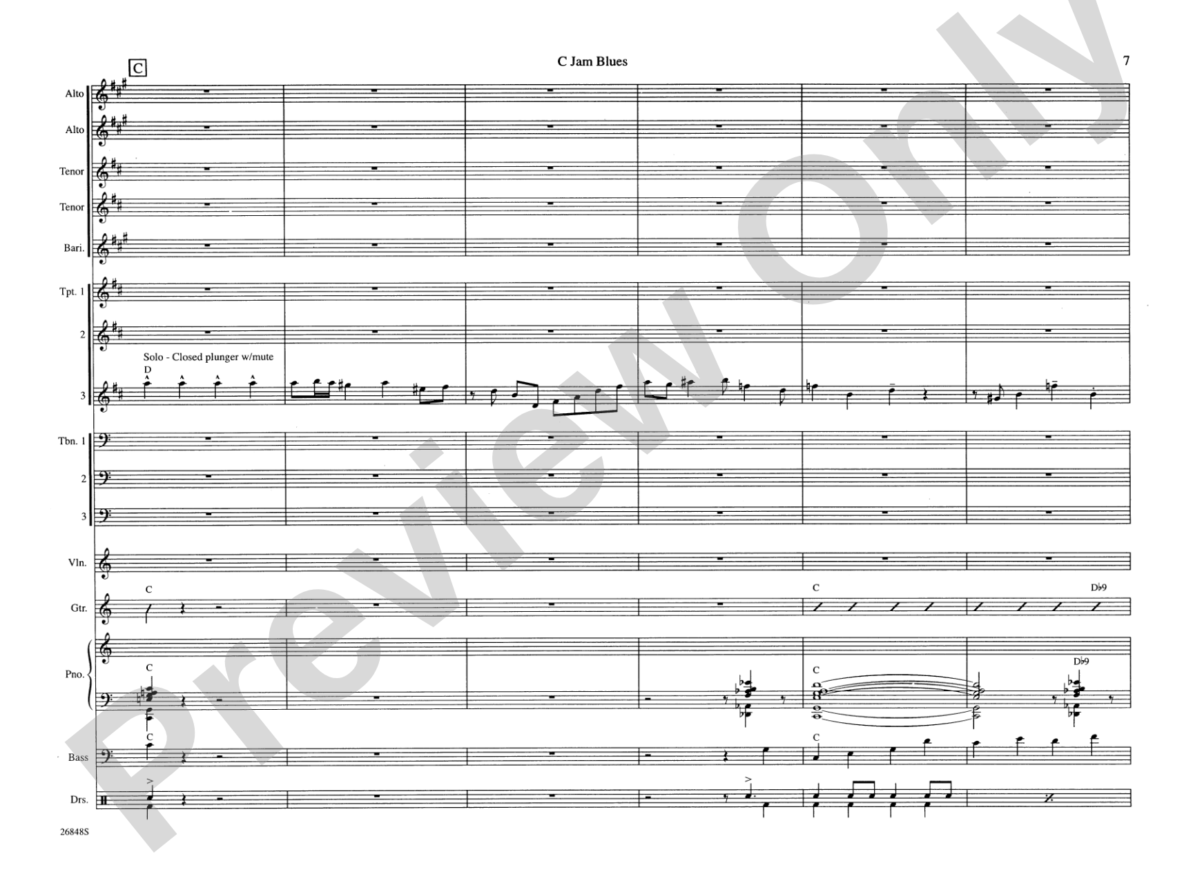 C Jam Blues: Jazz Ensemble Conductor Score & Parts
