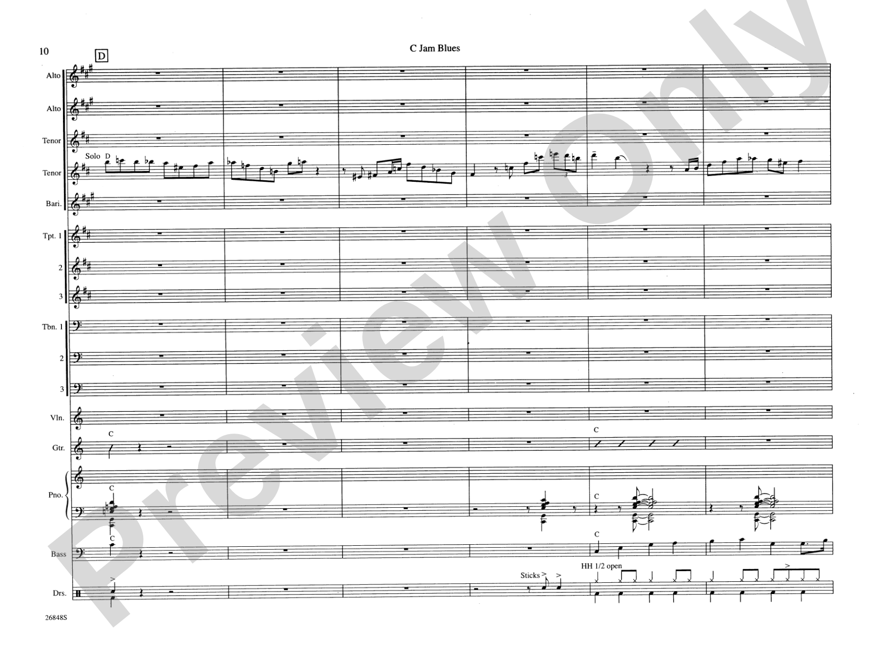 C Jam Blues: Jazz Ensemble Conductor Score & Parts
