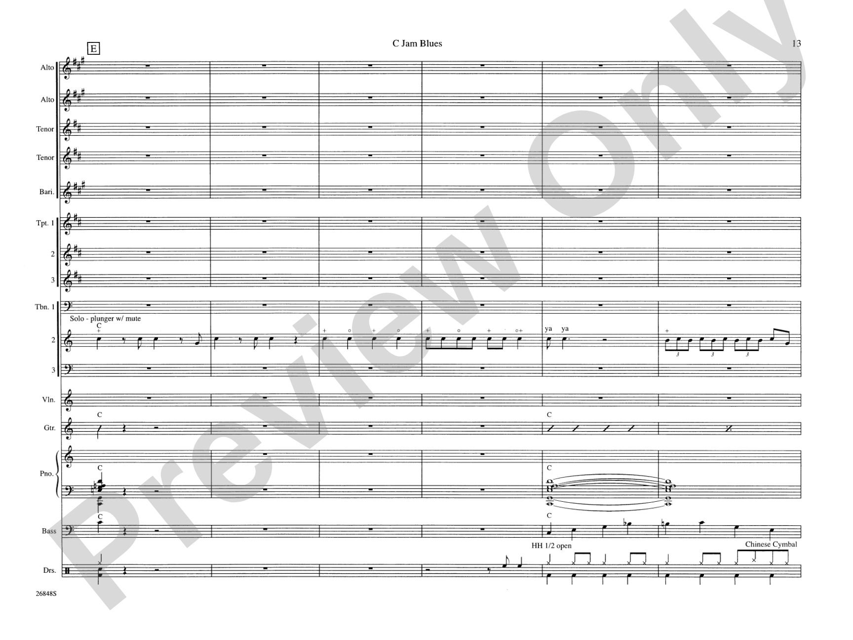 C Jam Blues: Jazz Ensemble Conductor Score & Parts