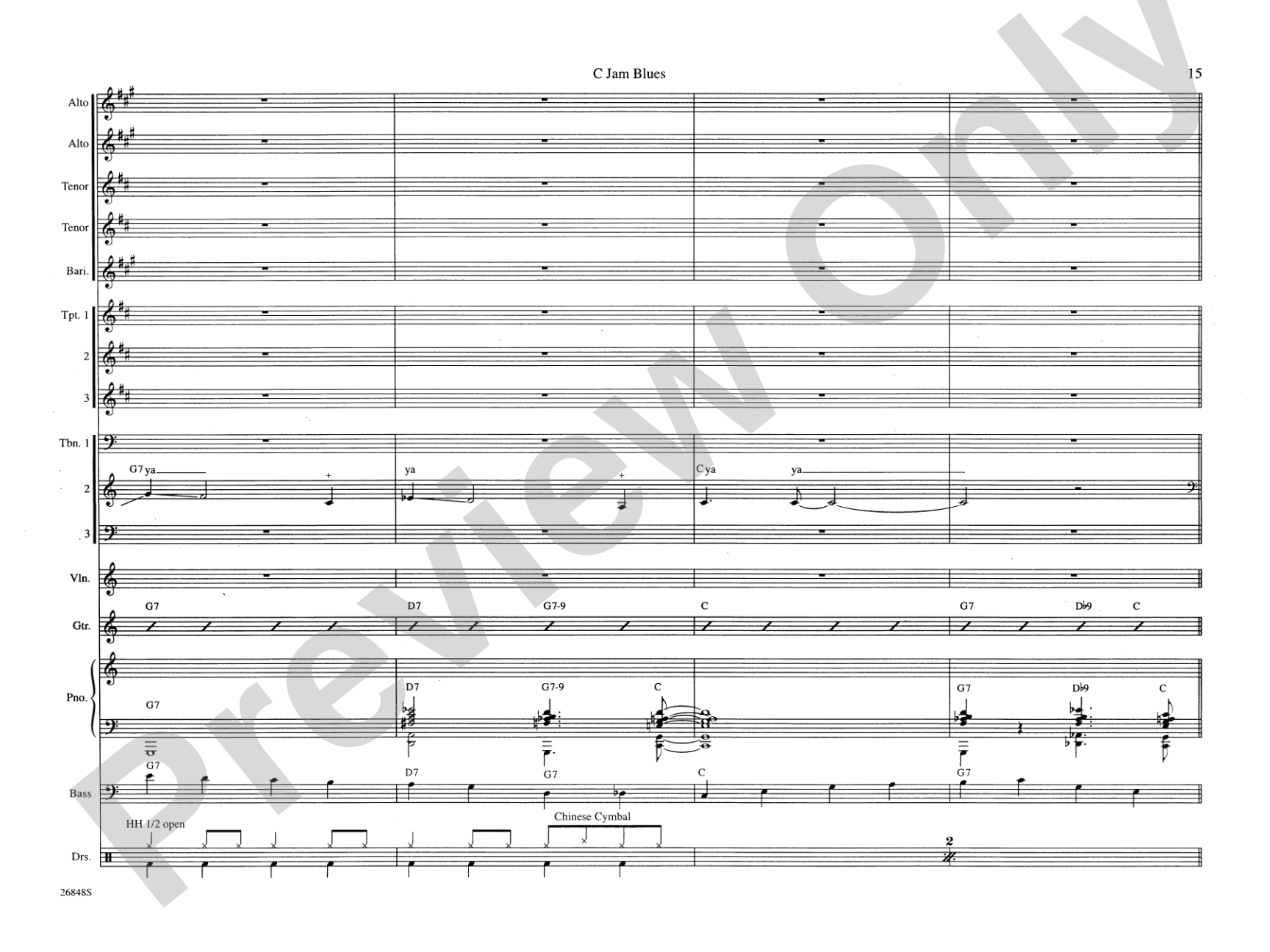 C Jam Blues: Jazz Ensemble Conductor Score & Parts