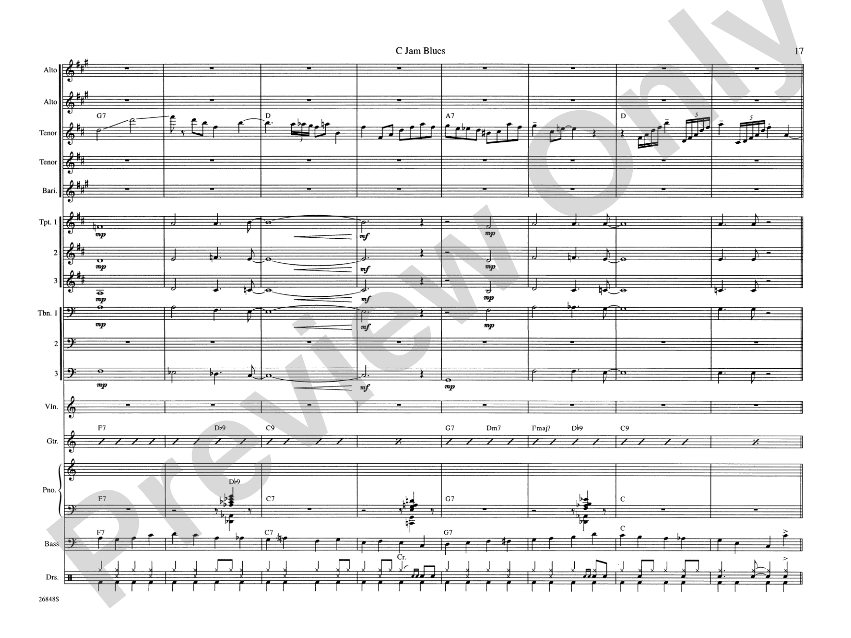 C Jam Blues: Jazz Ensemble Conductor Score & Parts