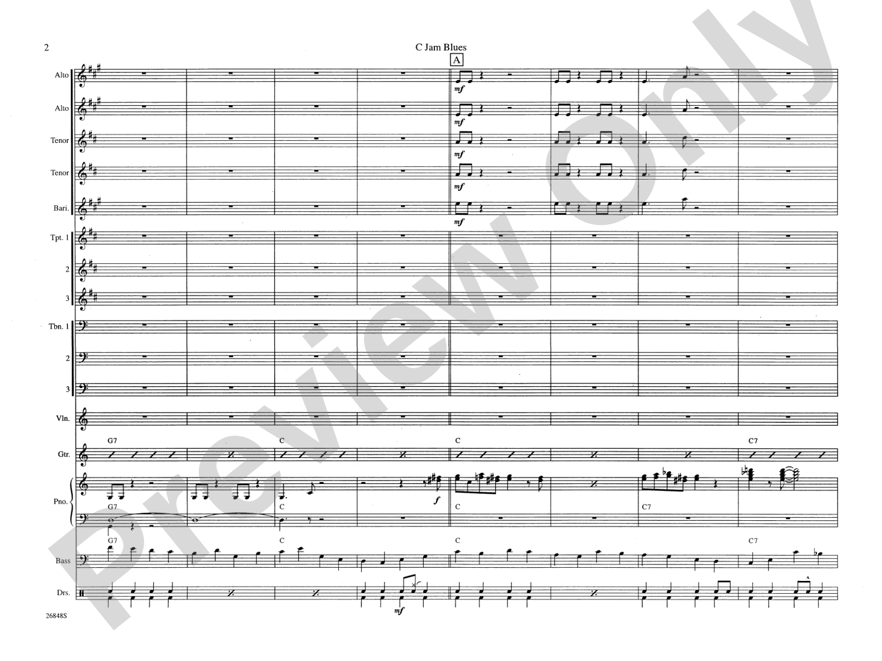 C Jam Blues: Jazz Ensemble Conductor Score & Parts