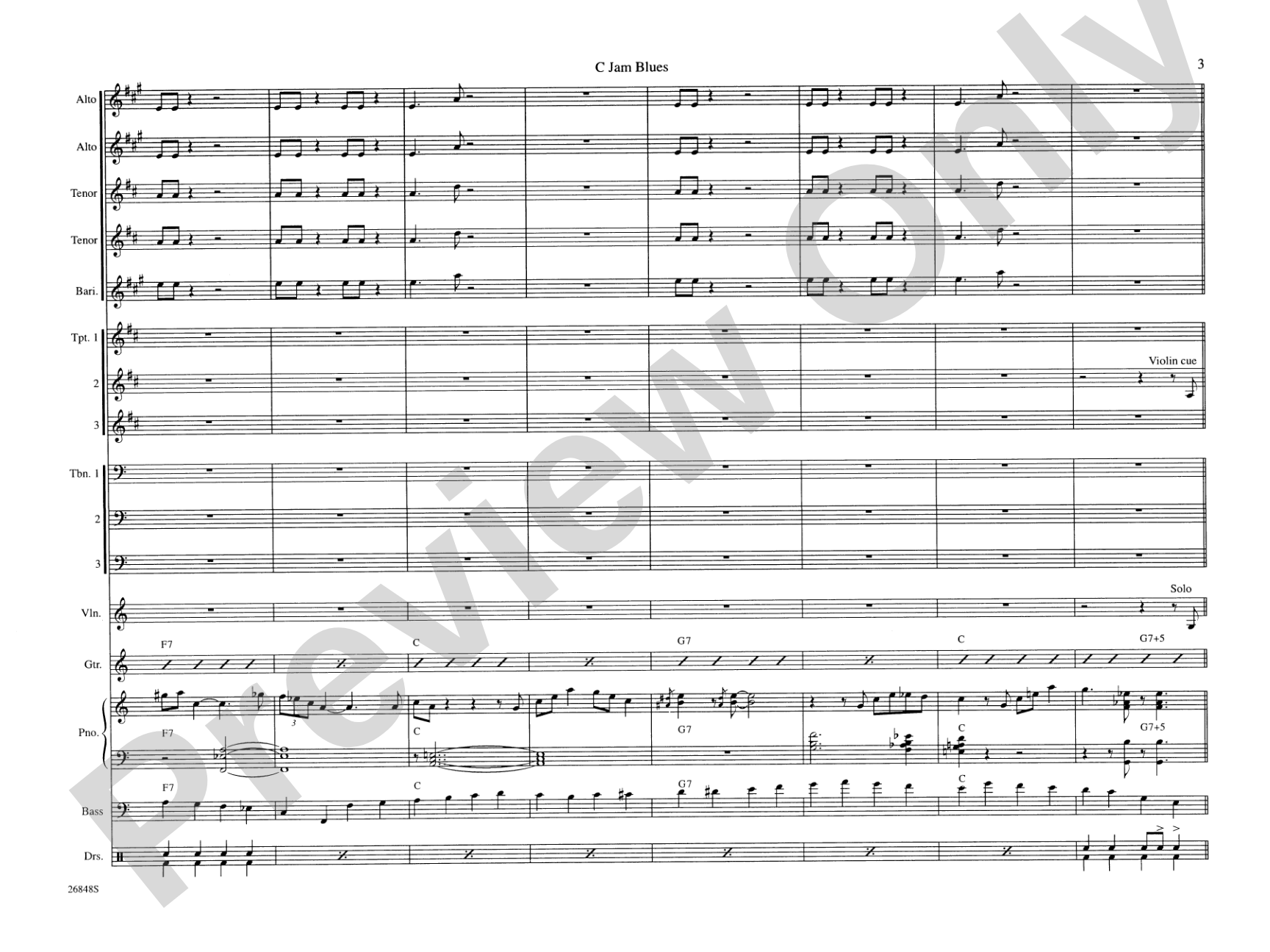 C Jam Blues: Jazz Ensemble Conductor Score & Parts