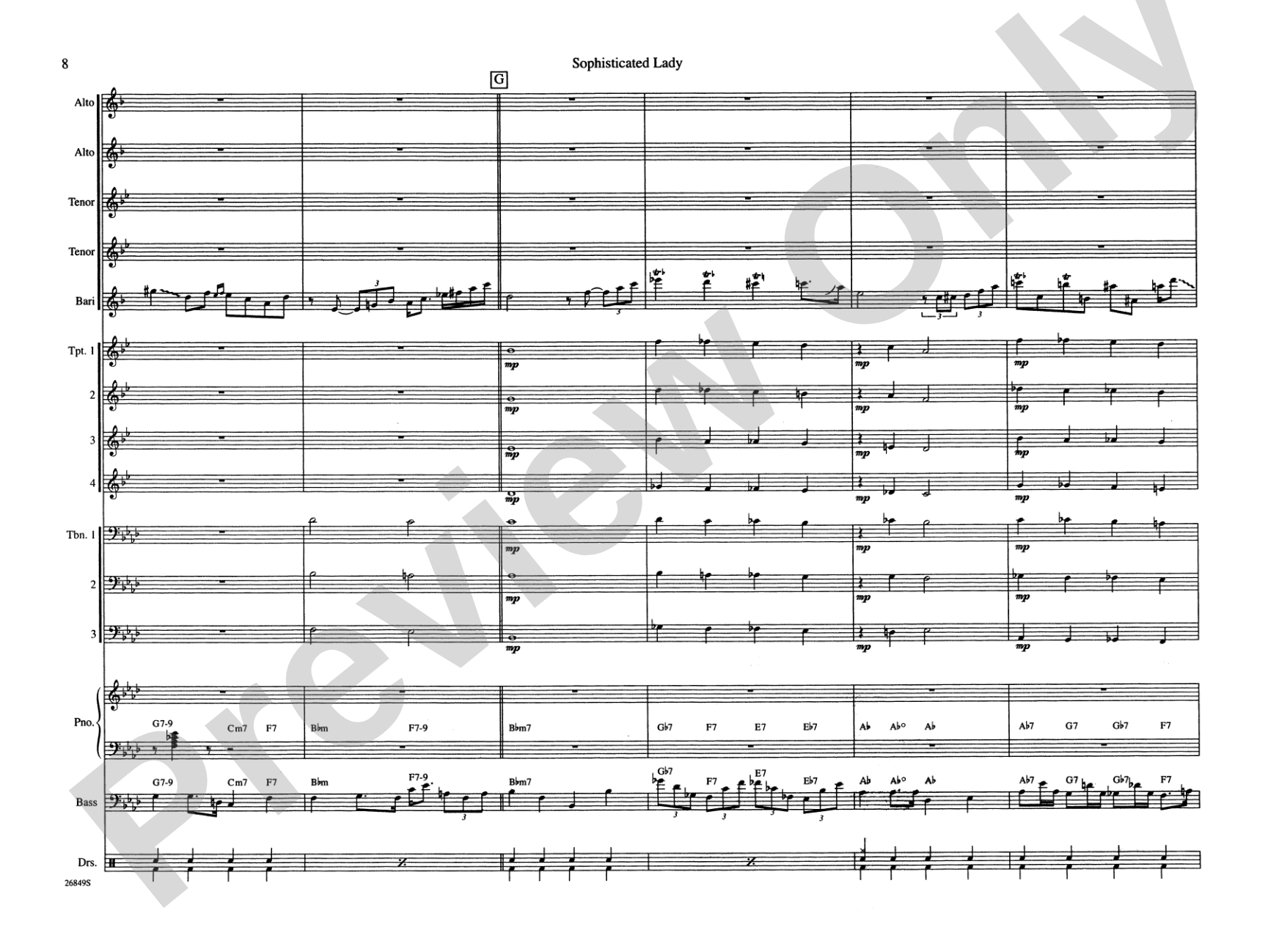 Sophisticated Lady: Jazz Ensemble Conductor Score & Parts