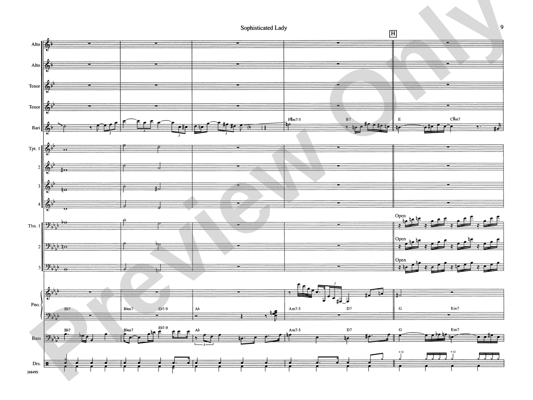 Sophisticated Lady: Jazz Ensemble Conductor Score & Parts