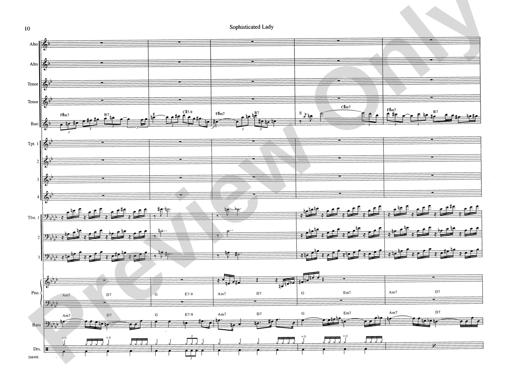 Sophisticated Lady: Jazz Ensemble Conductor Score & Parts