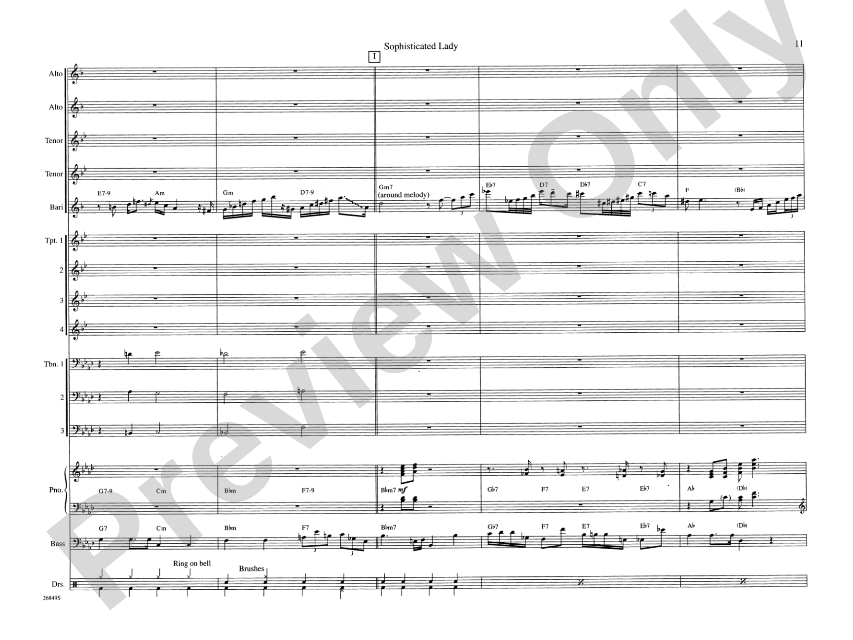 Sophisticated Lady: Jazz Ensemble Conductor Score & Parts