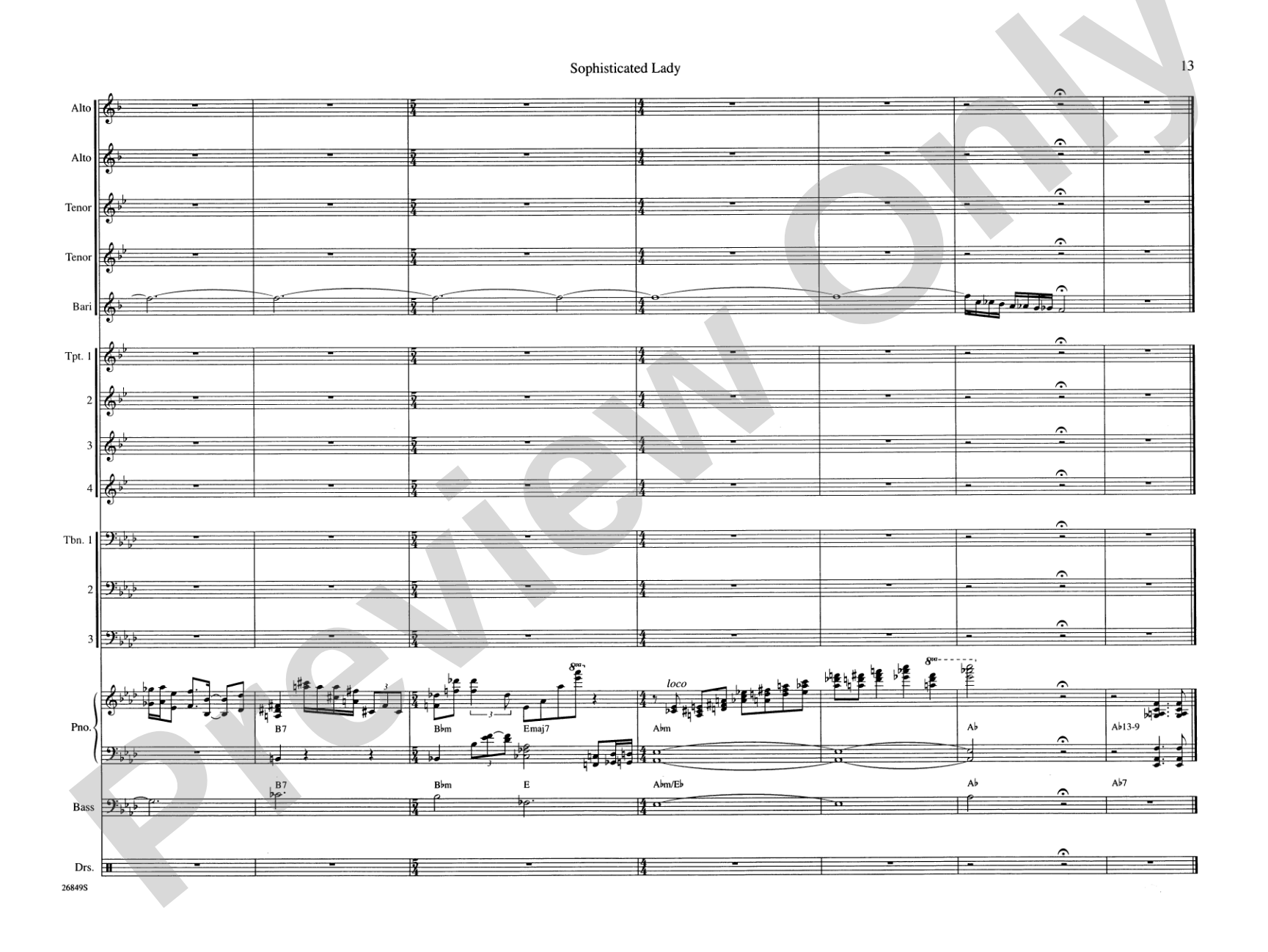 Sophisticated Lady: Jazz Ensemble Conductor Score & Parts