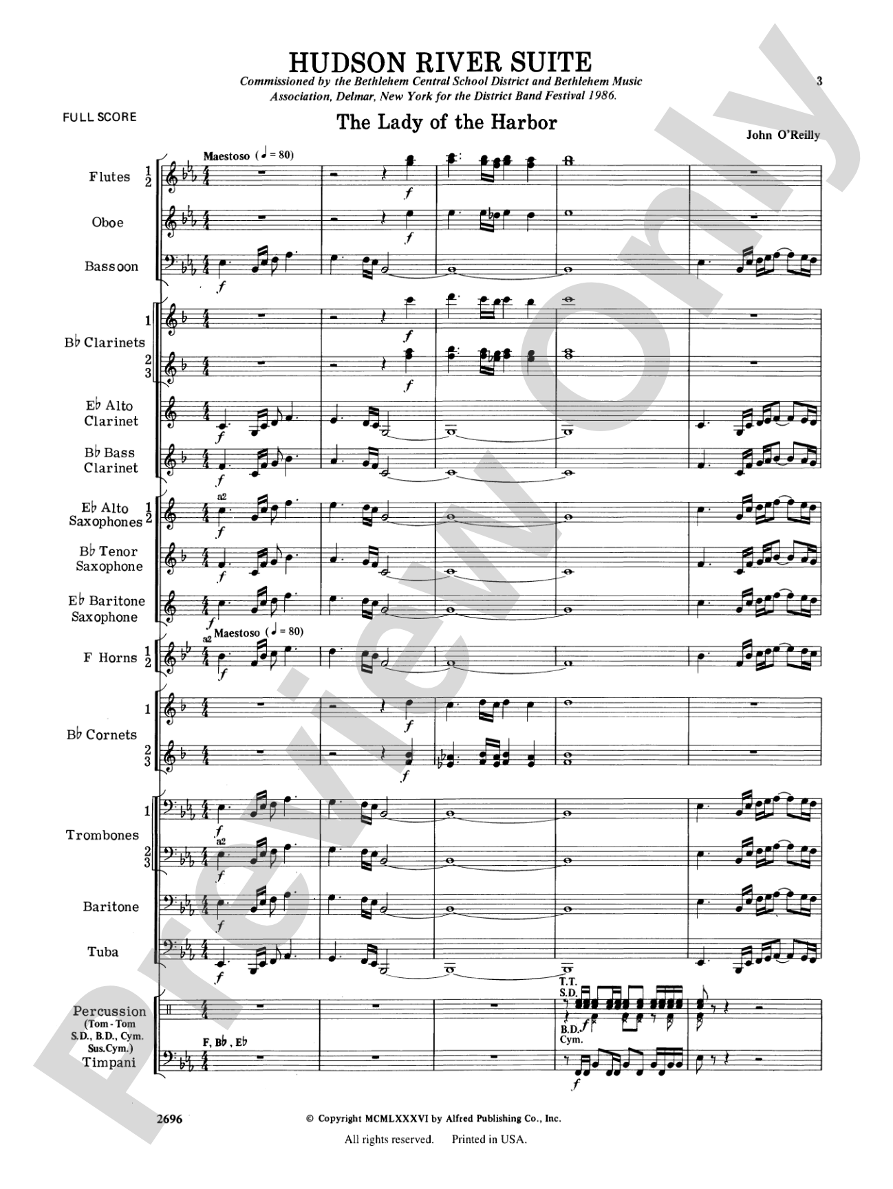 Hudson River Suite: Concert Band Conductor Score & Parts