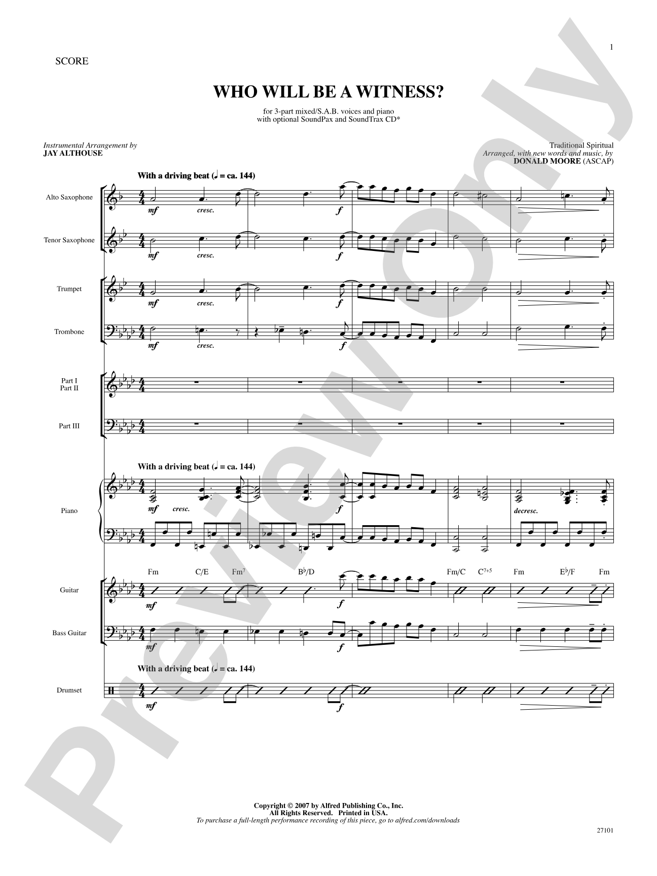 Who Will Be a Witness?: Choral SoundPax