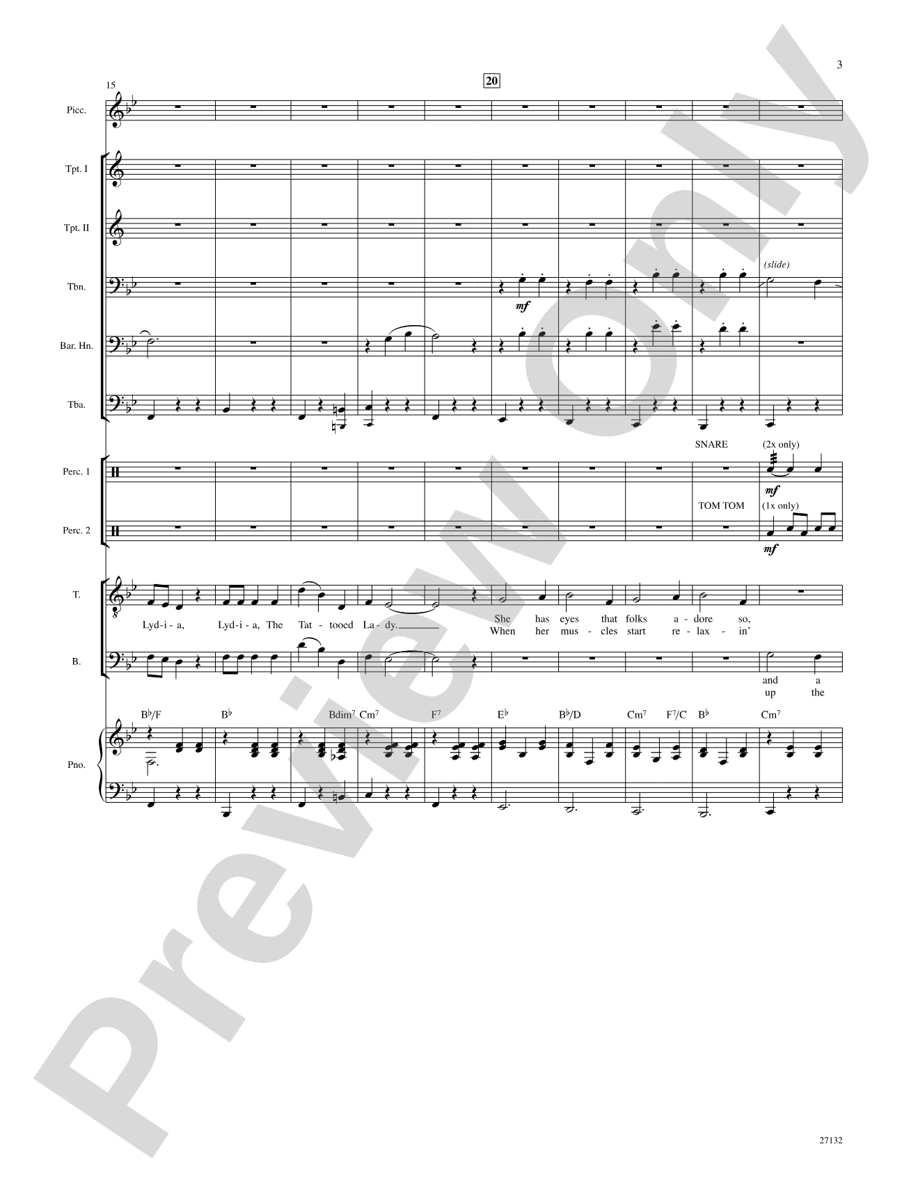 Lydia, the Tattooed Lady: Score: Choral SoundPax